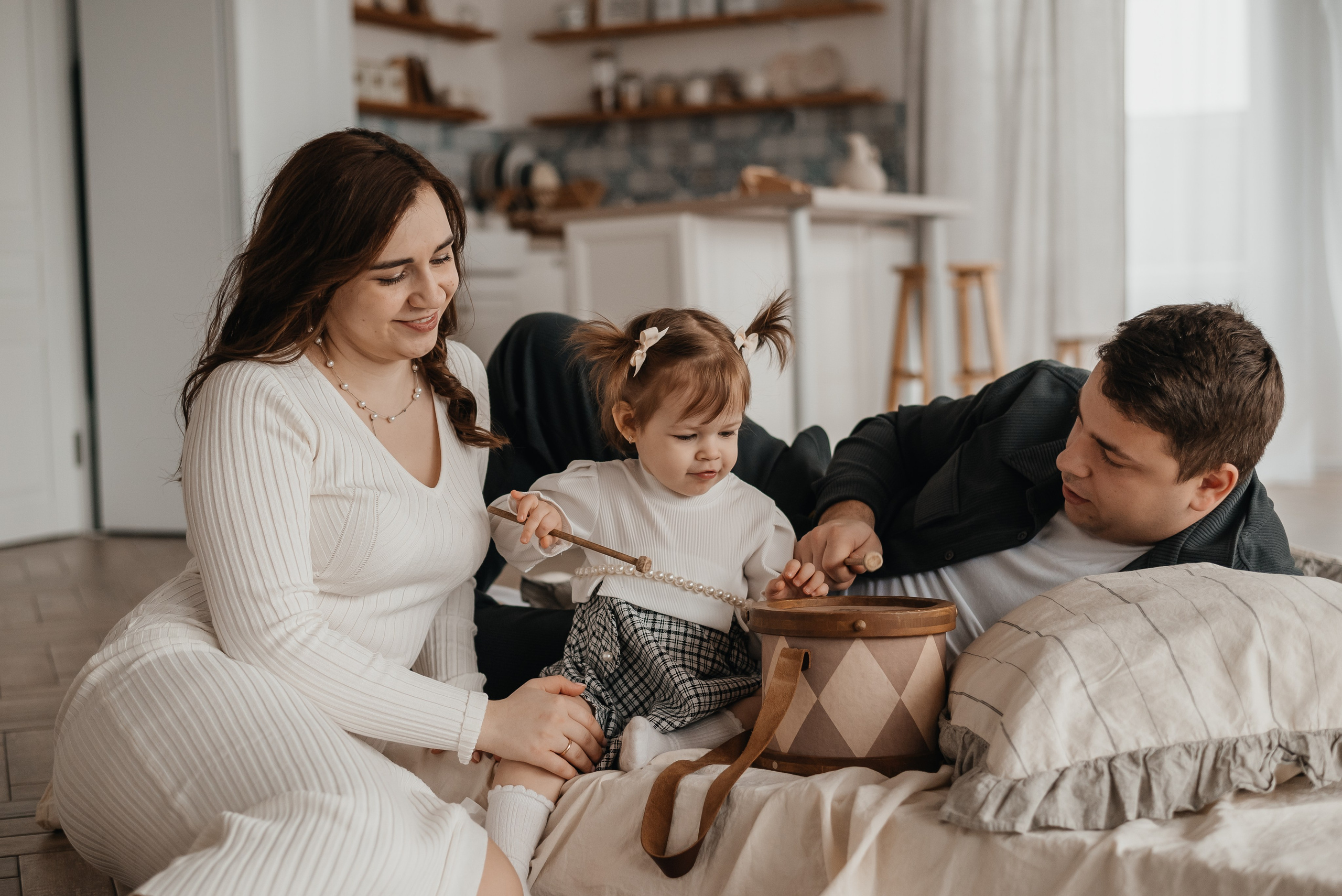 Семейная фотосессия Денис, Наташа и Маша. Семейный и детский фотограф Кущ Наташа
