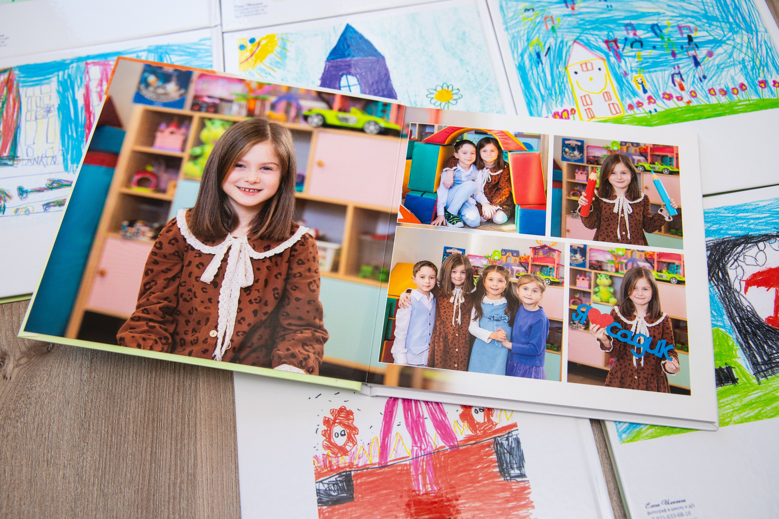 рисунки детей в  выпускных альбомах для детского сада