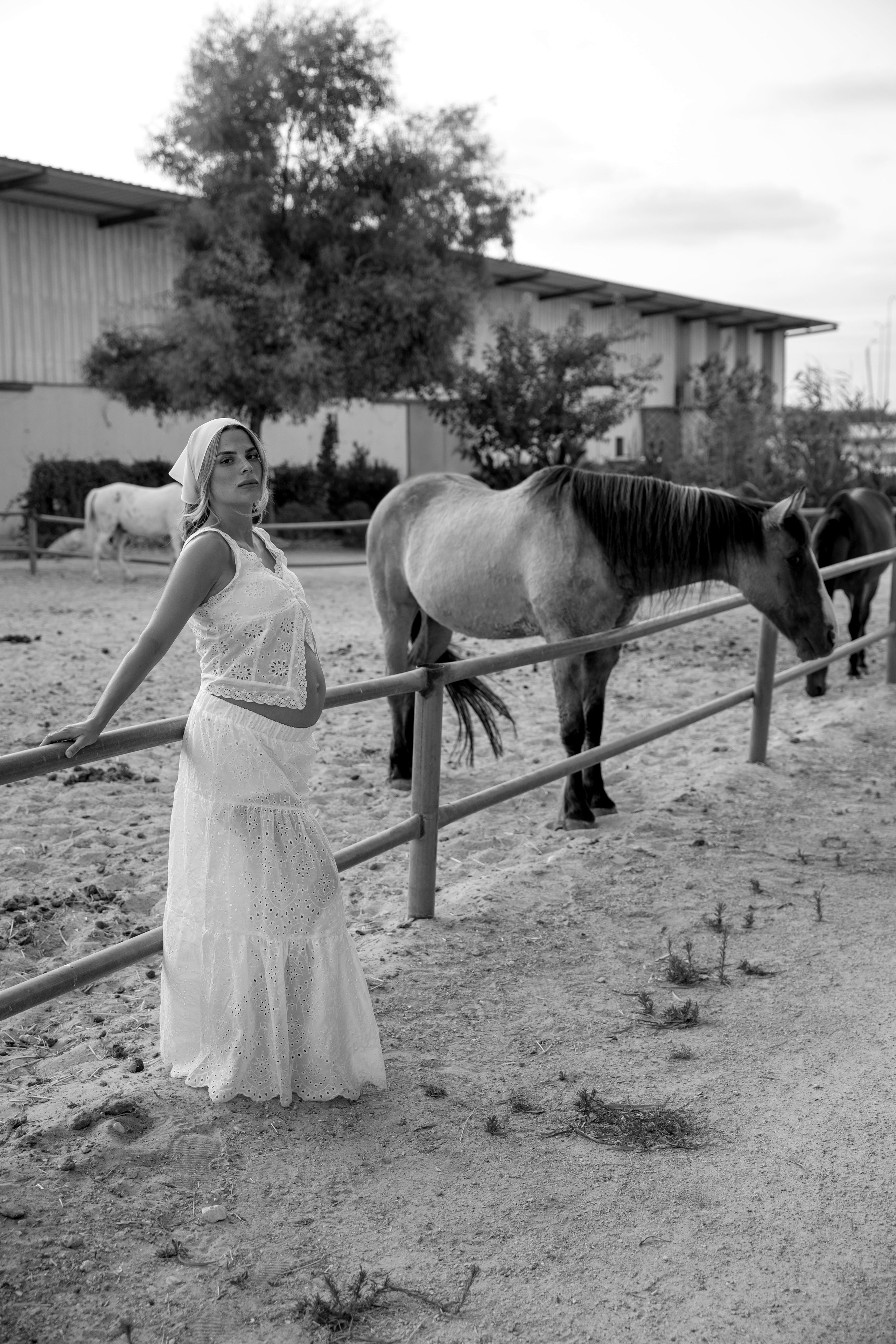 Pregnancy photoshoot at the horse farm. Главная