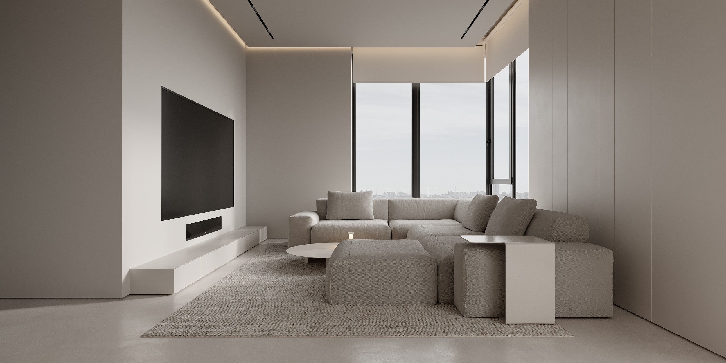 Монохромный интерьер просторной квартиры в Москве. Дизайн интерьера Санкт-Петербург | Москва | Калининград