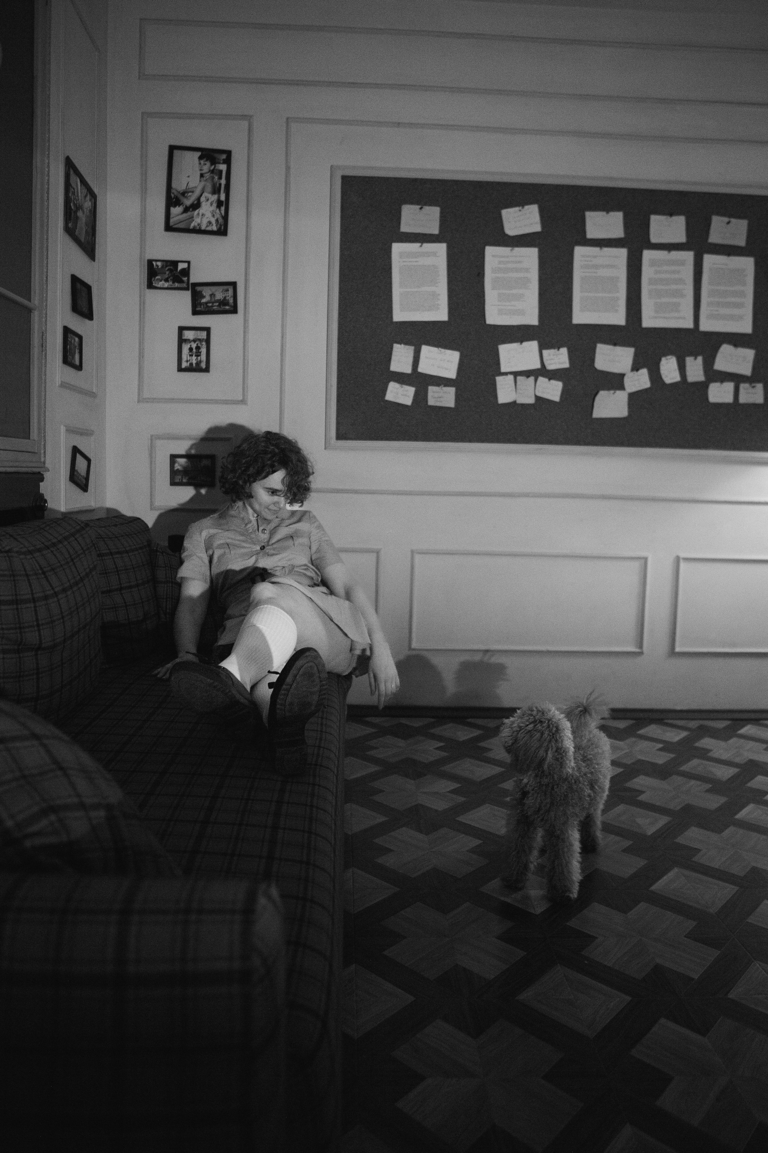 A cinematic daydream in the spirit of Wes Anderson’s style. Portrait, family and pet photographer in Cyprus, Ksenia Bourdelle