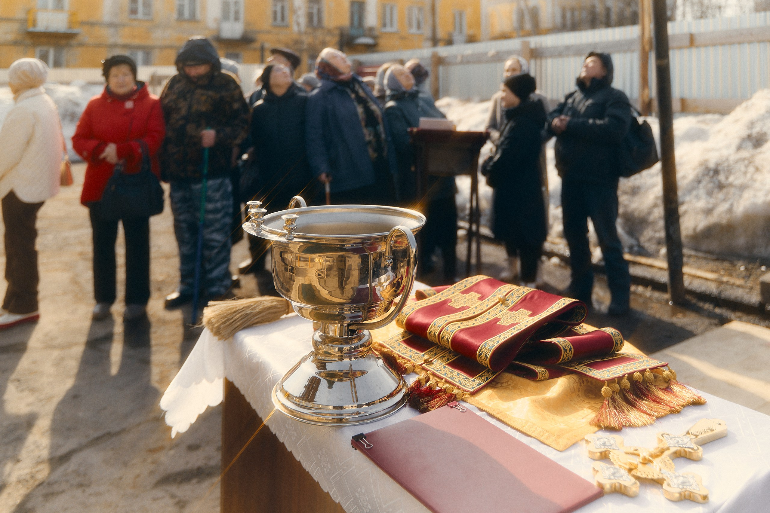 Освящены четыре накупольных креста для Георгиевской церкви в Торжке