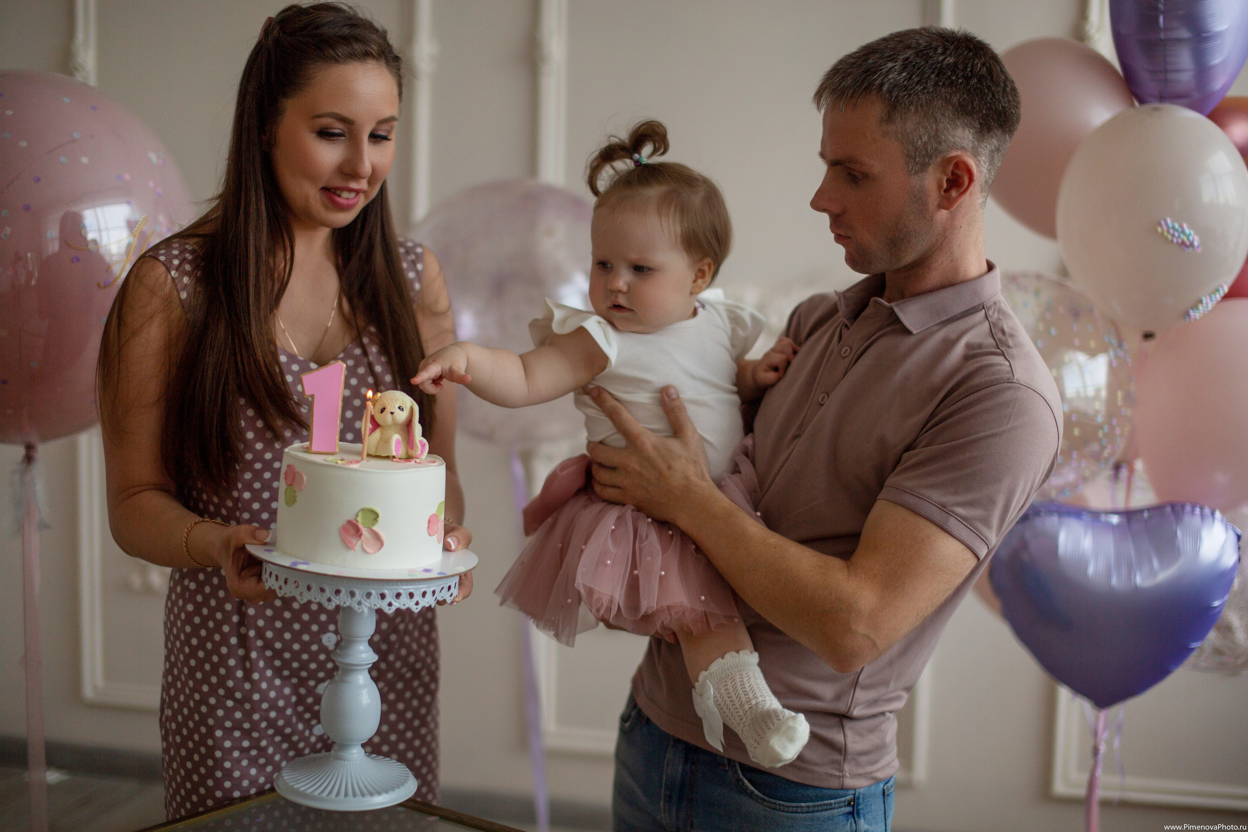 День Рождения Ксении, 1 год. Семейный и детский фотограф в Петрозаводске