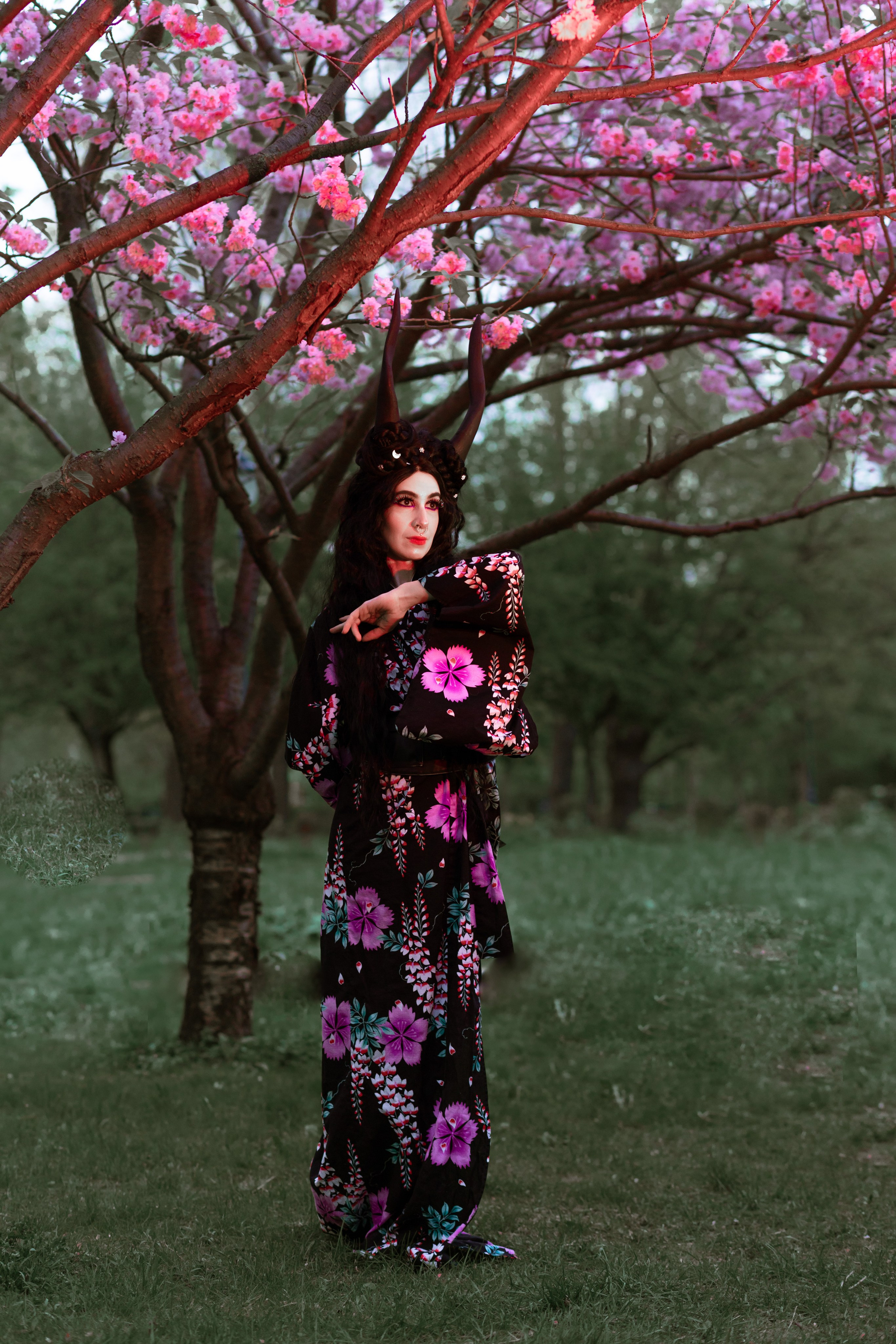 Кирисакура- соцветия вишни в тумане