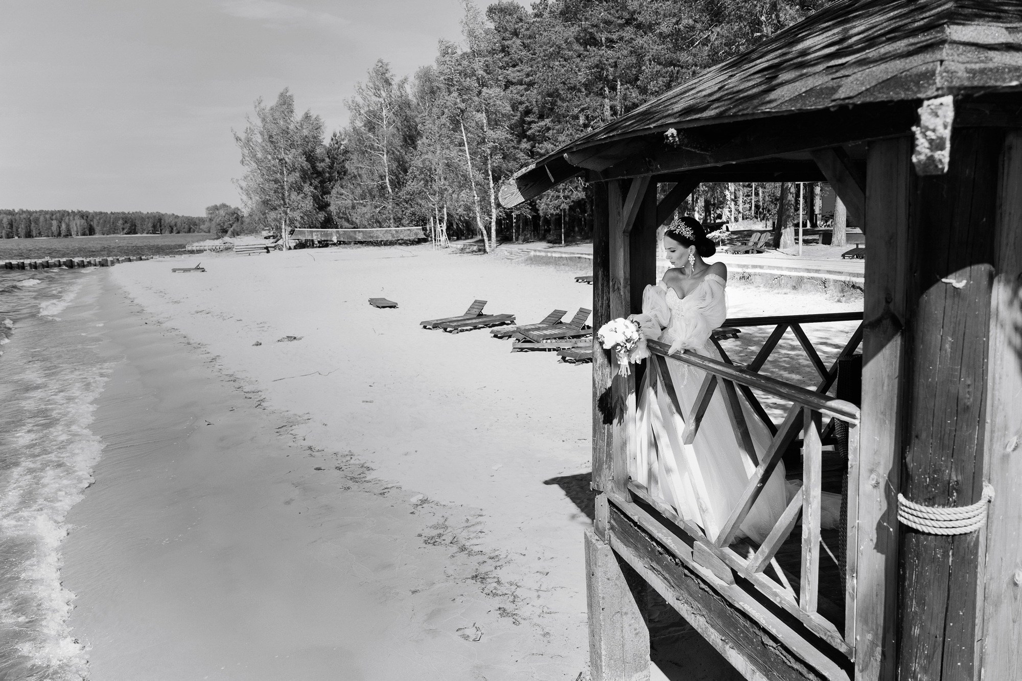 Свадебная фотосессия на берегу Горьковского моря. Свадебный фотограф в Нижнем Новгороде и Москве Сергей Воробьев