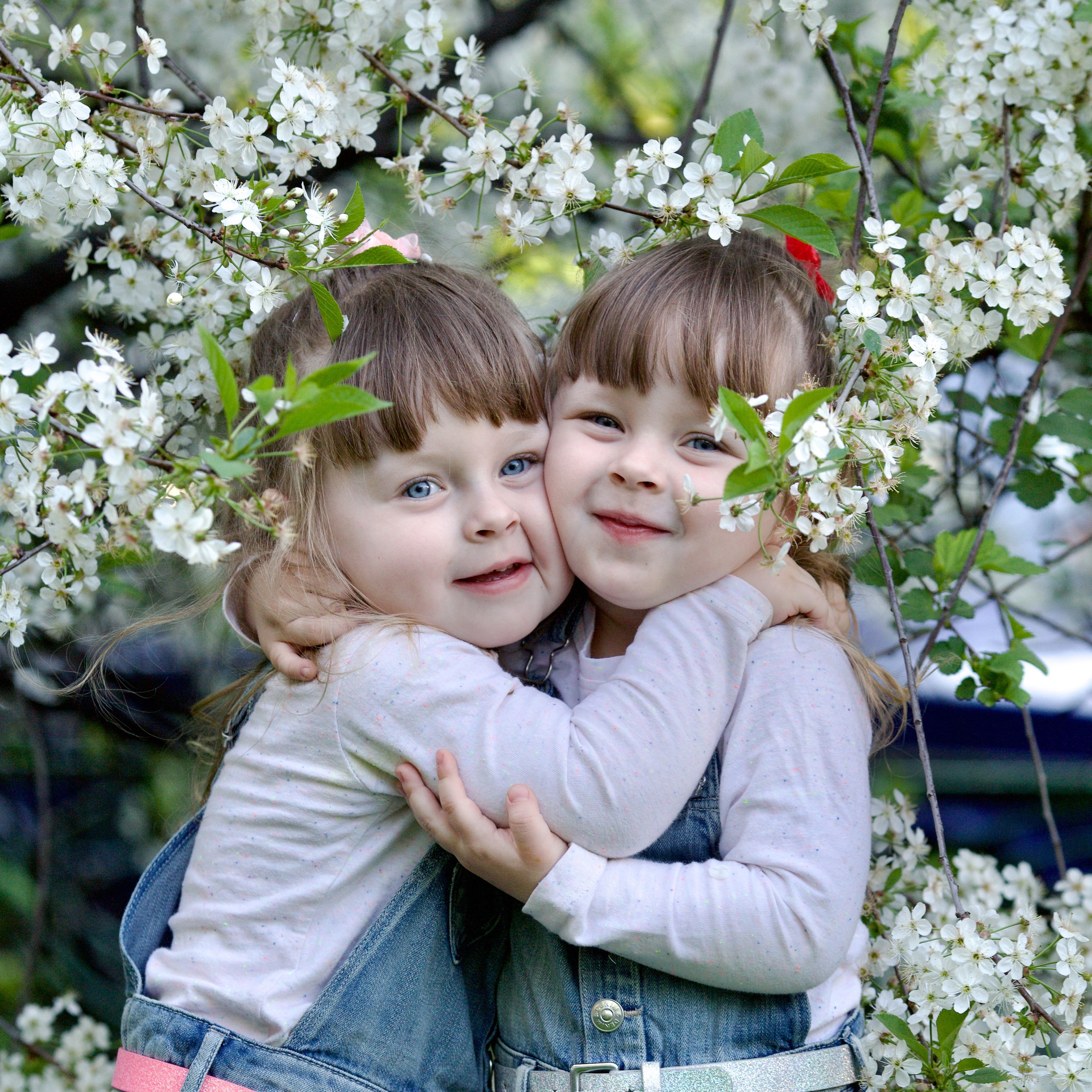 Фотосессия близняшек весной. Школьные выпускные альбомы в Москве Марина Николаева