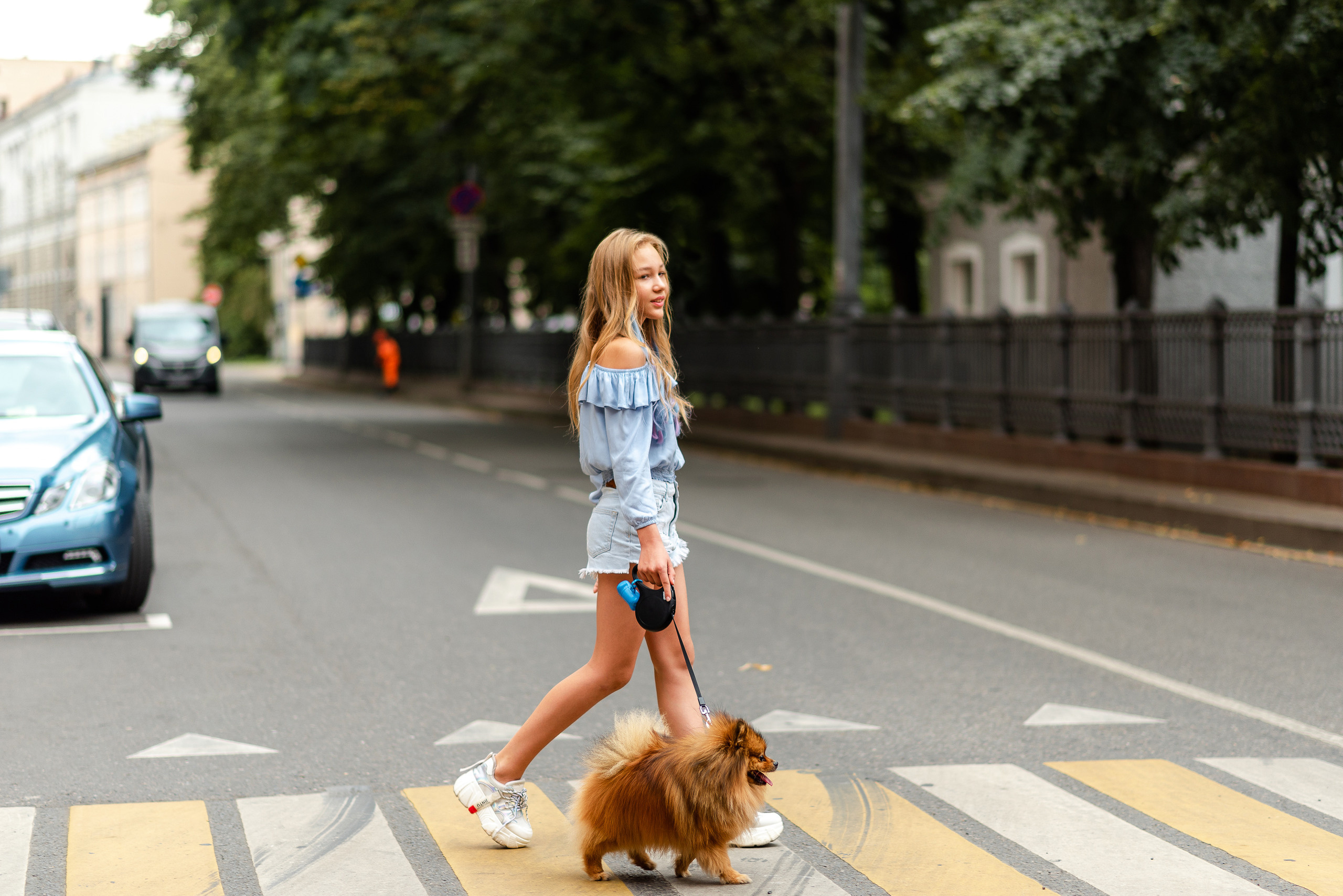 Патриаршие пруды, фотосессия со шпицем Гарри. Semerlina.ru