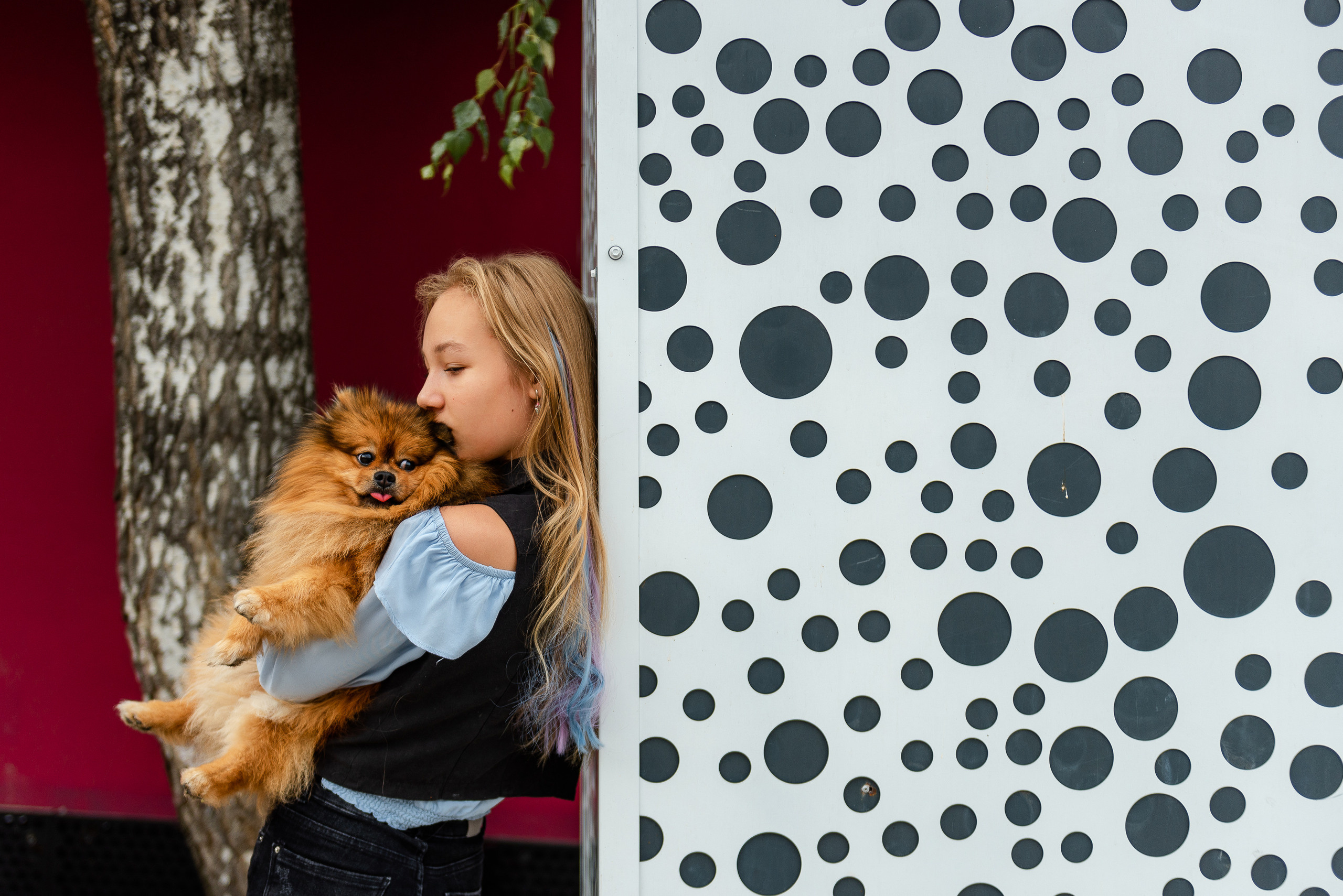 Патриаршие пруды, фотосессия со шпицем Гарри. Semerlina.ru