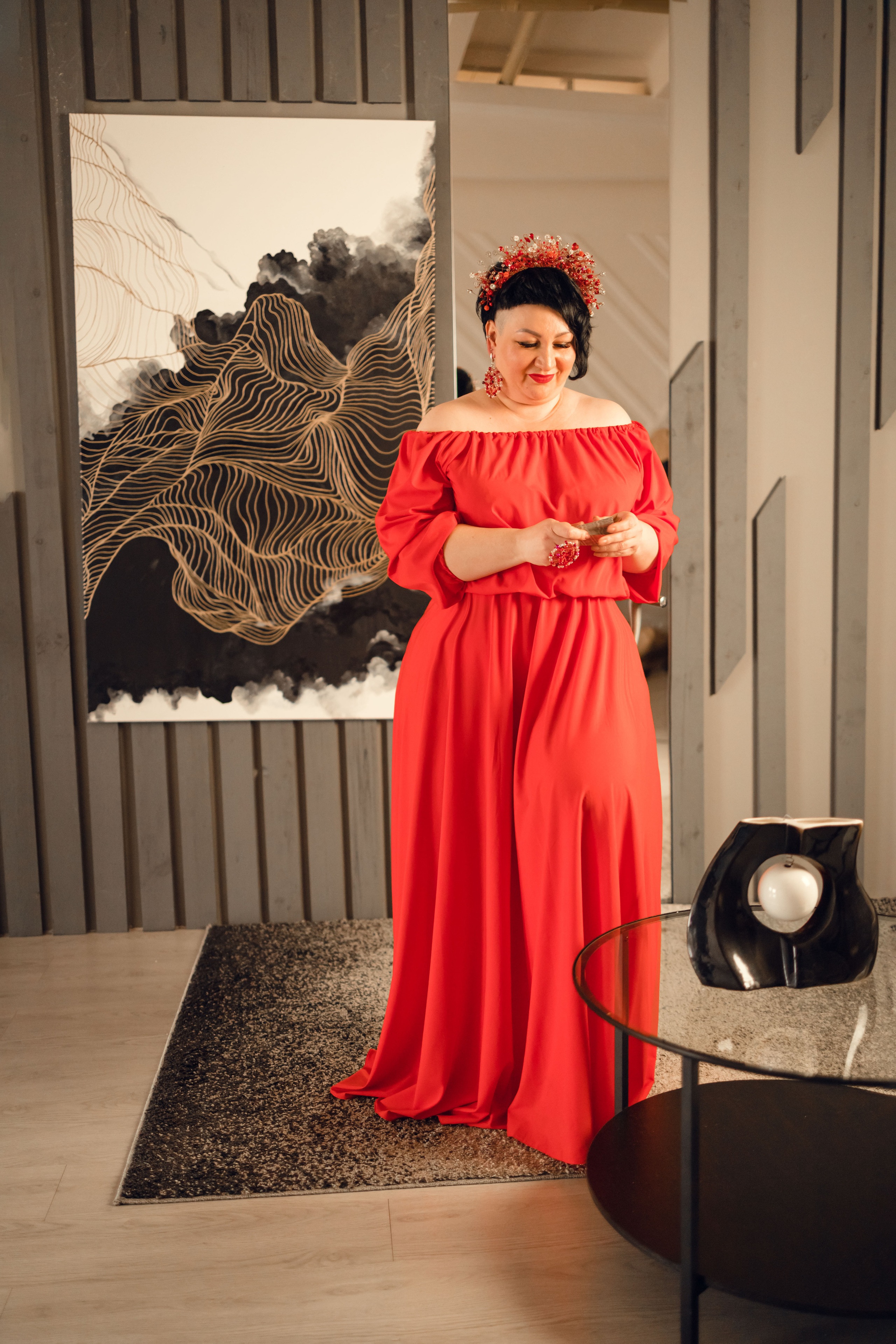 Красивая фотосессия девушки в фотостудии в Казани