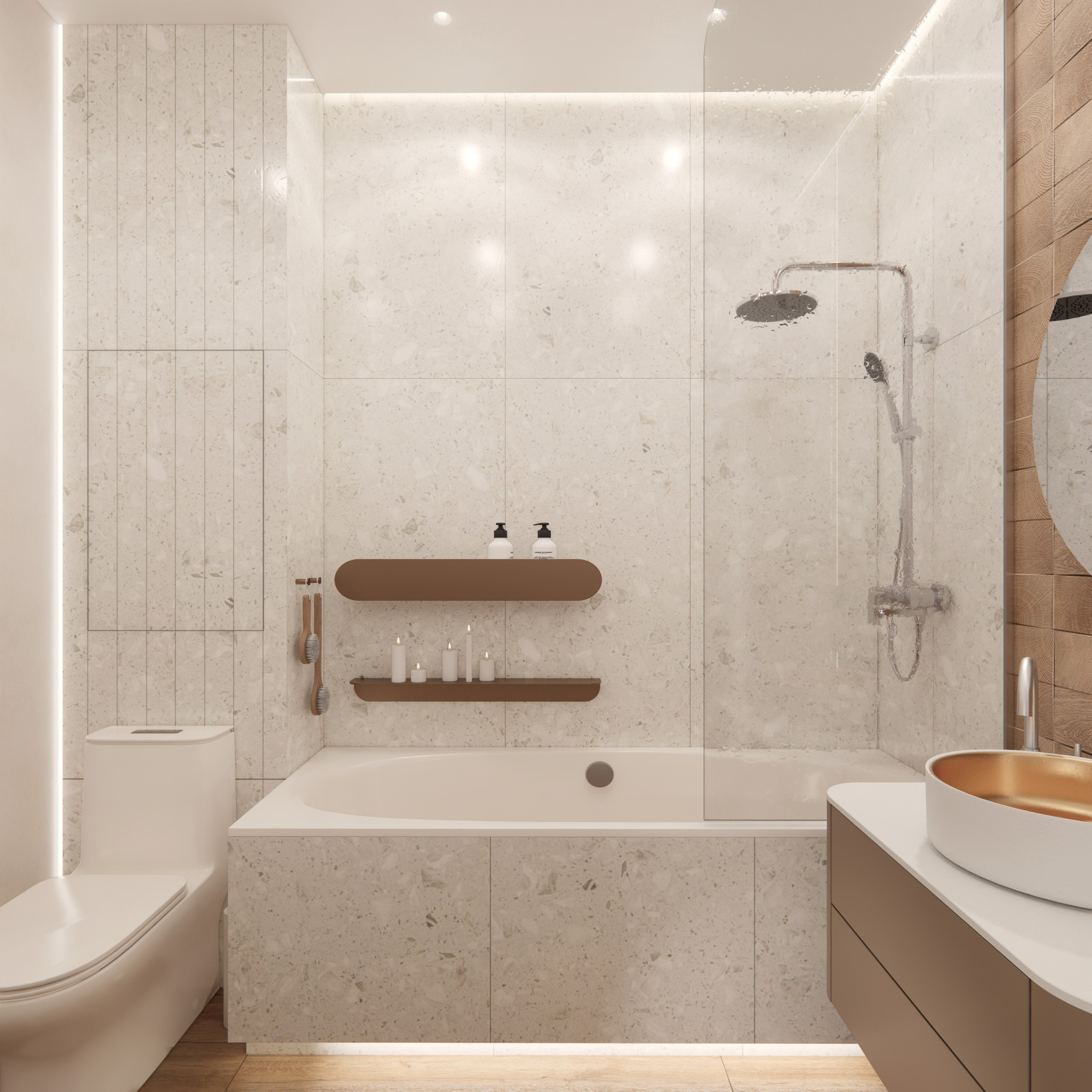 Bathroom Project. Интерьерная визуализация SketchUp+Enscape