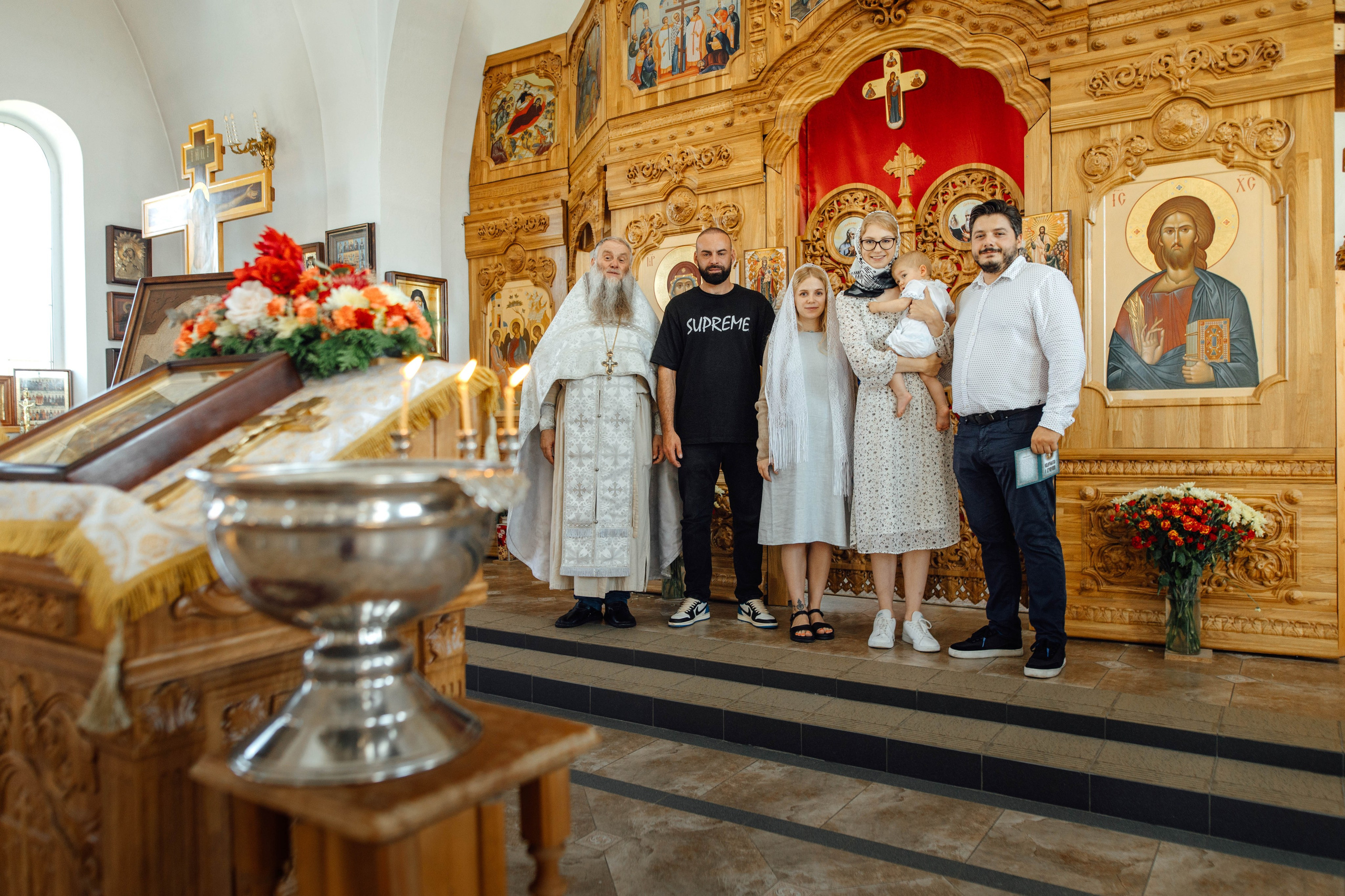 Крещение Энвера (Михаила), д. Колядищи, храм Успения Пр. Богородицы, август 2025