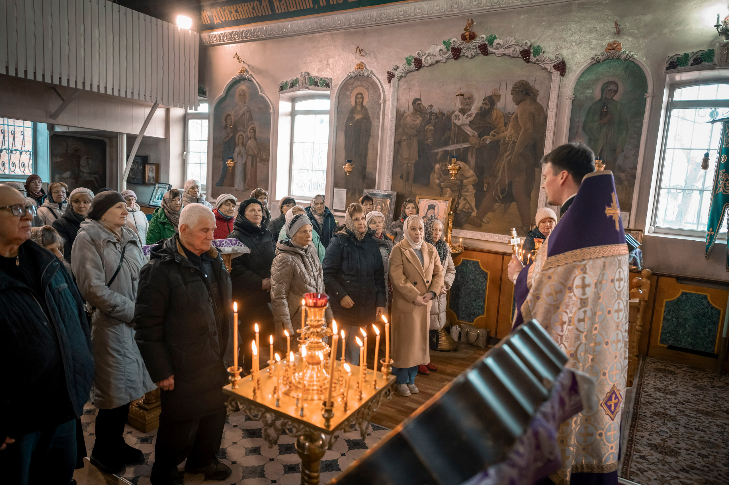 Никольский храм, г. Зерноград. Торжество Православия. Антон и Татьяна Денисенко — В храме