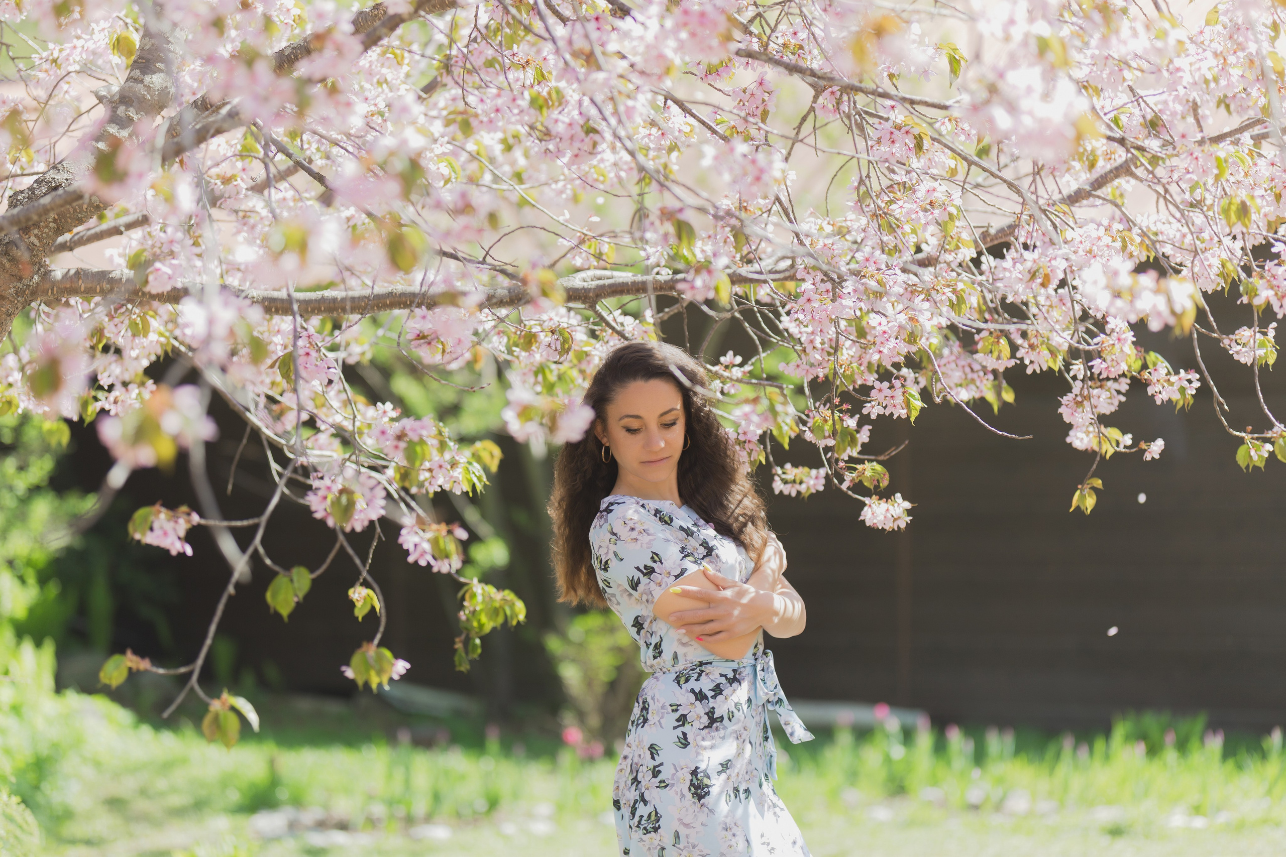 Настя и сакура. Фотограф Южно-Сахалинск