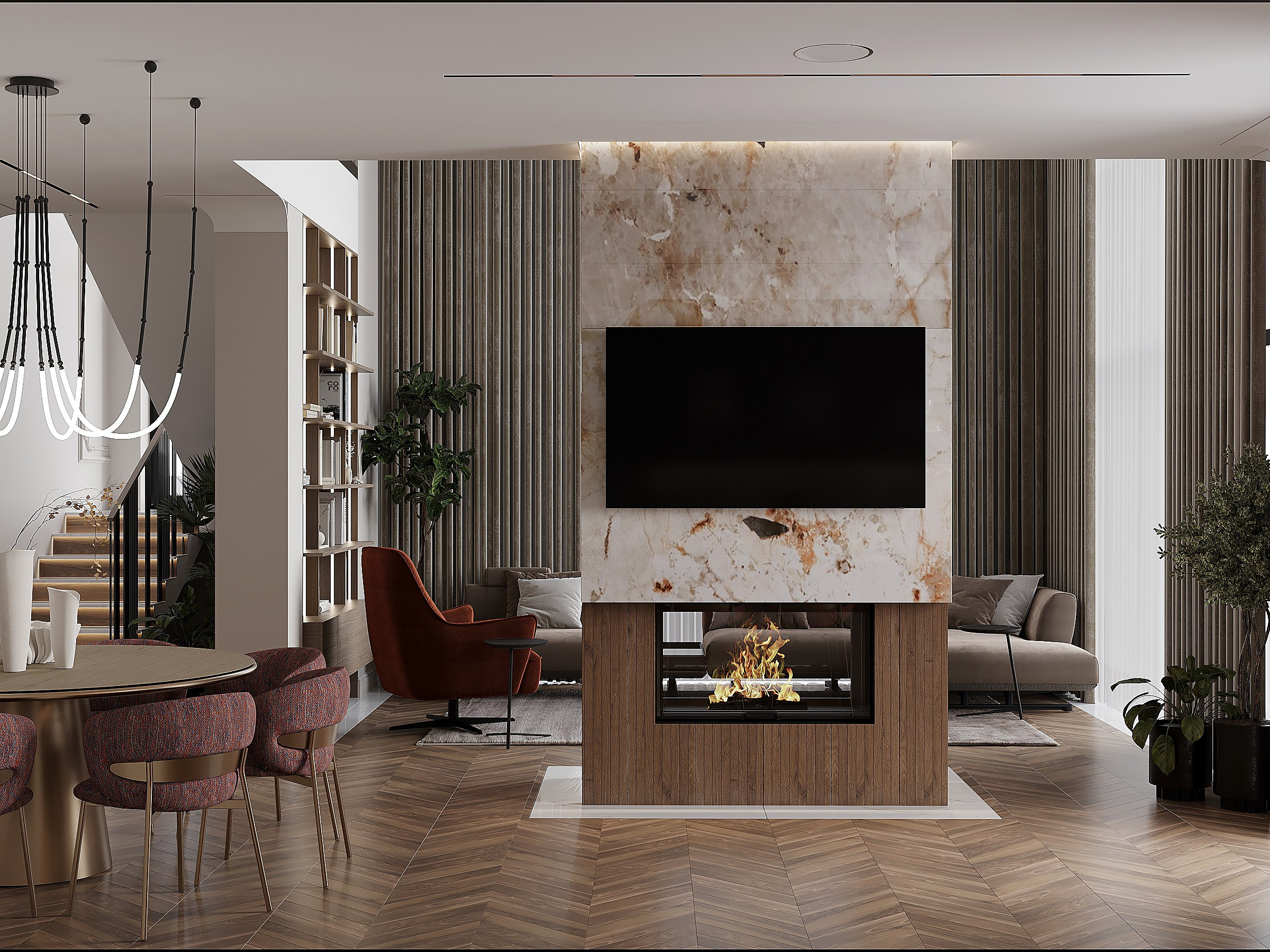 Жилой дом НОВЫЕ ВЁШКИ, 360 м² | МОСКВА. Design interior-Samsonyan R