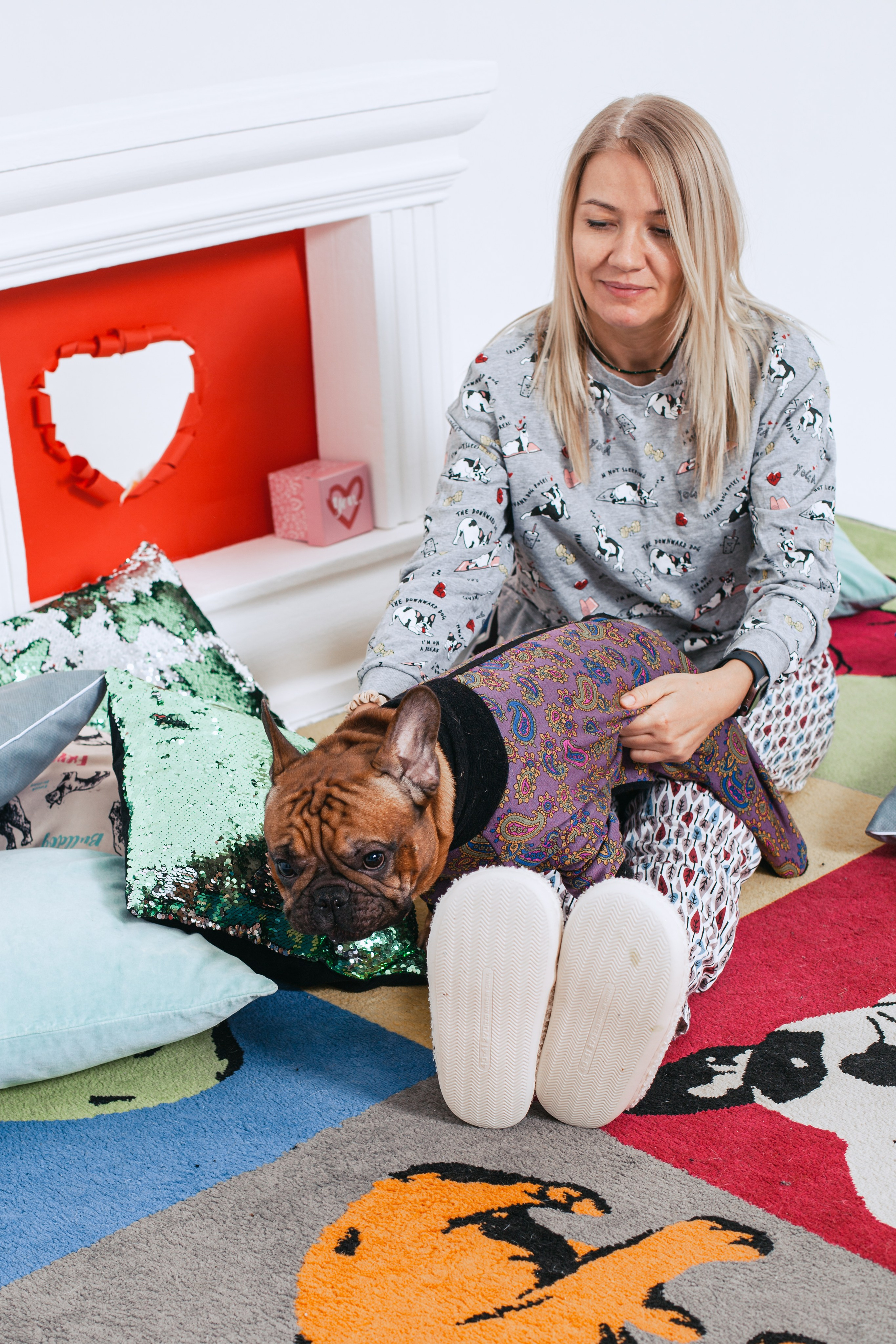 Пижамная вечеринка французских бульдогов и их хозяев. Фотограф-анималист Татьяна Степанова