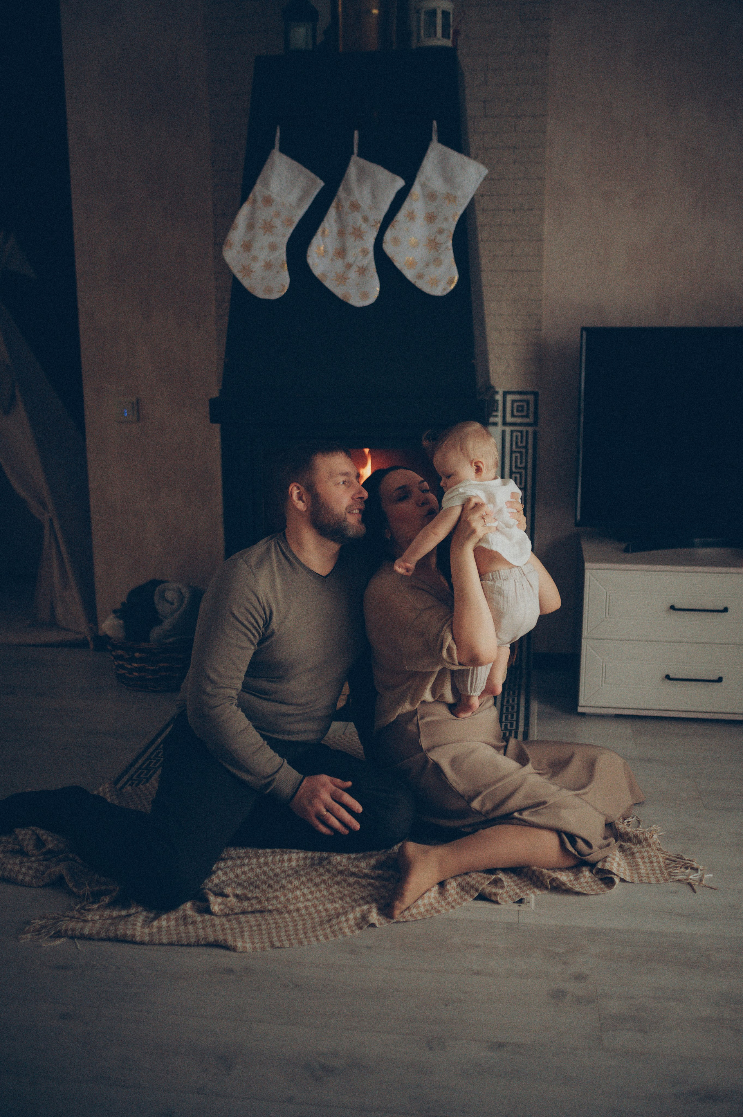 Лева, Жанна и Владимир (новогодняя домашняя). Фотограф, г. Лесной Свердловской области