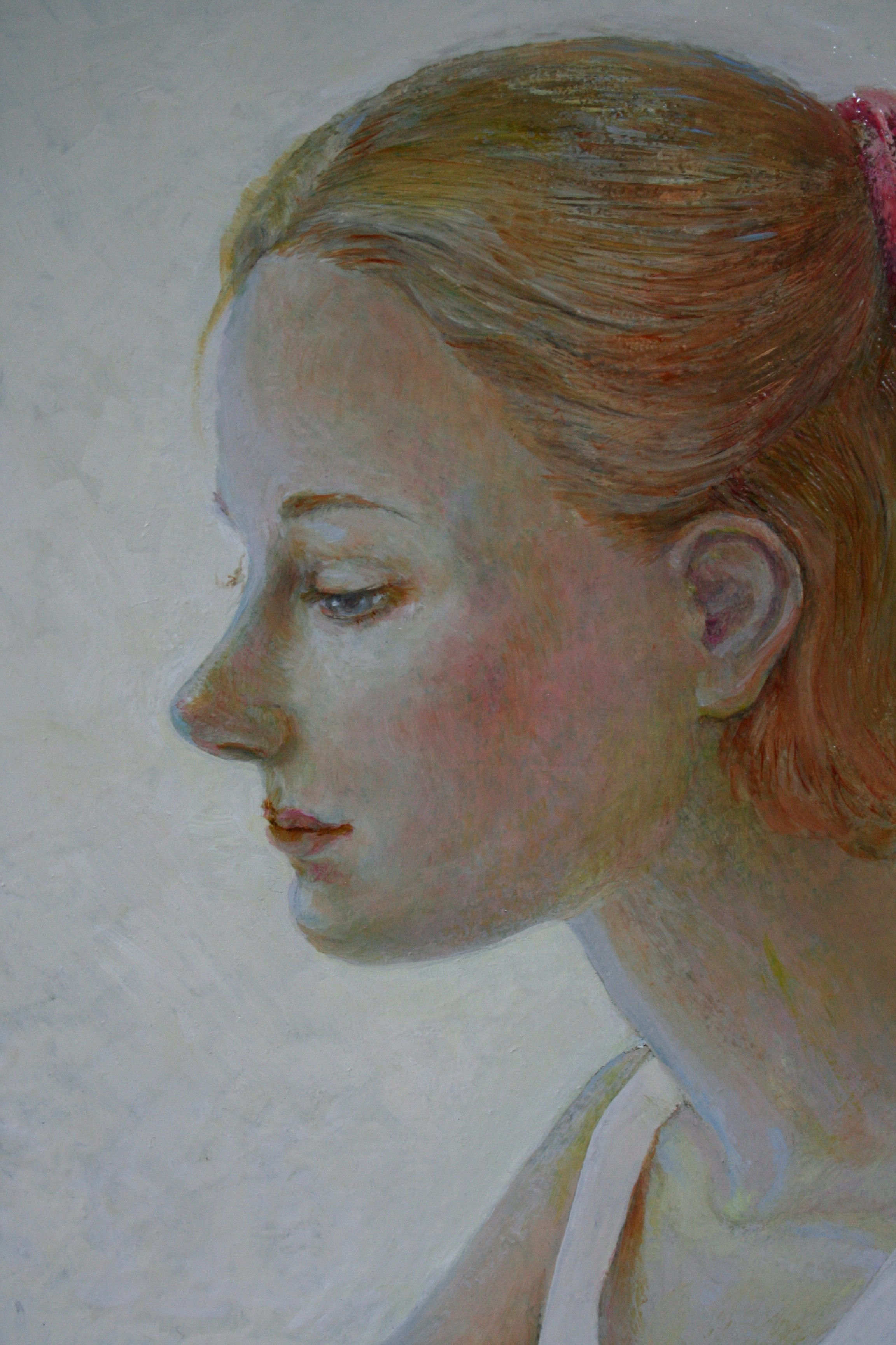 Девушка и фарфоровая птичка. Художница Юлия Баскова~Завьялова