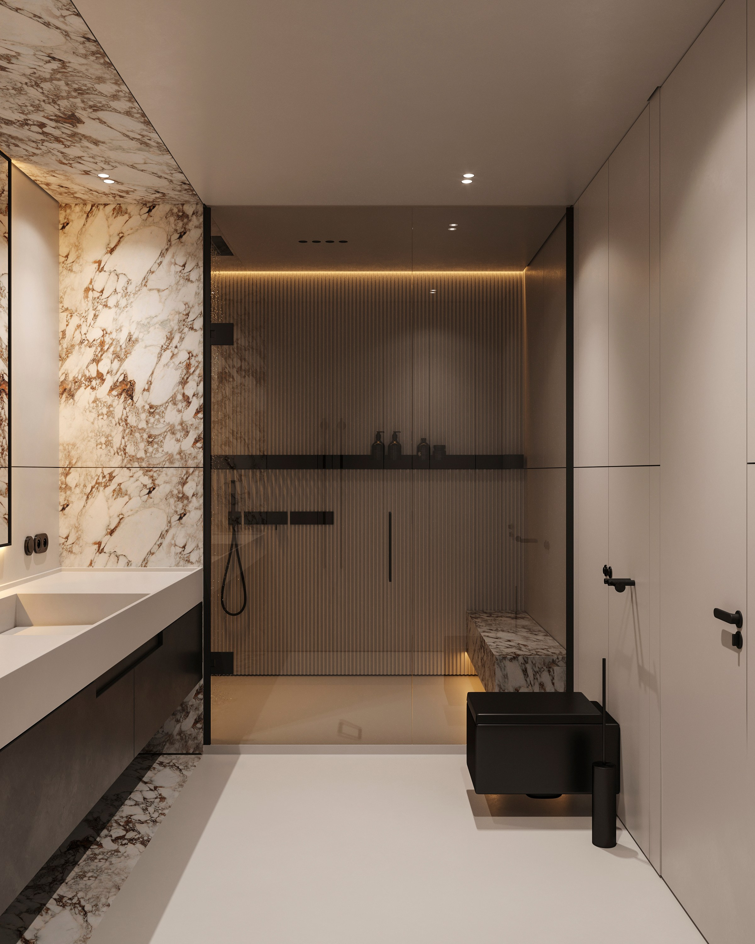 GOLD MARBLE | DESIGNER ANNE KIREEVA. Interior Visualization by Valerie Stetyukevich