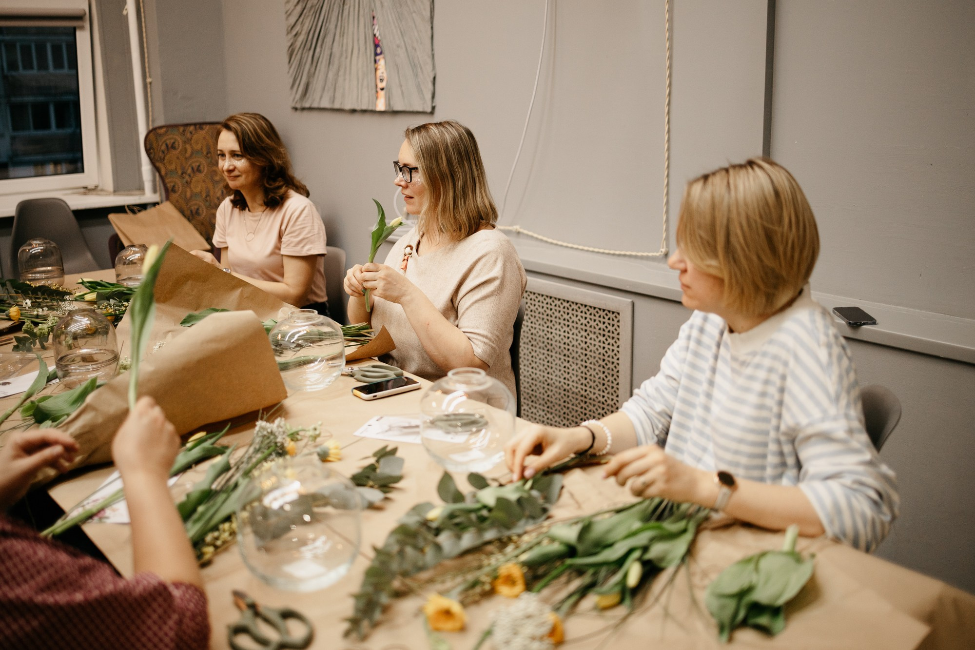 Корпоратив Добрых Праздников и цветочный мастер-класс. Фотограф в Москве
