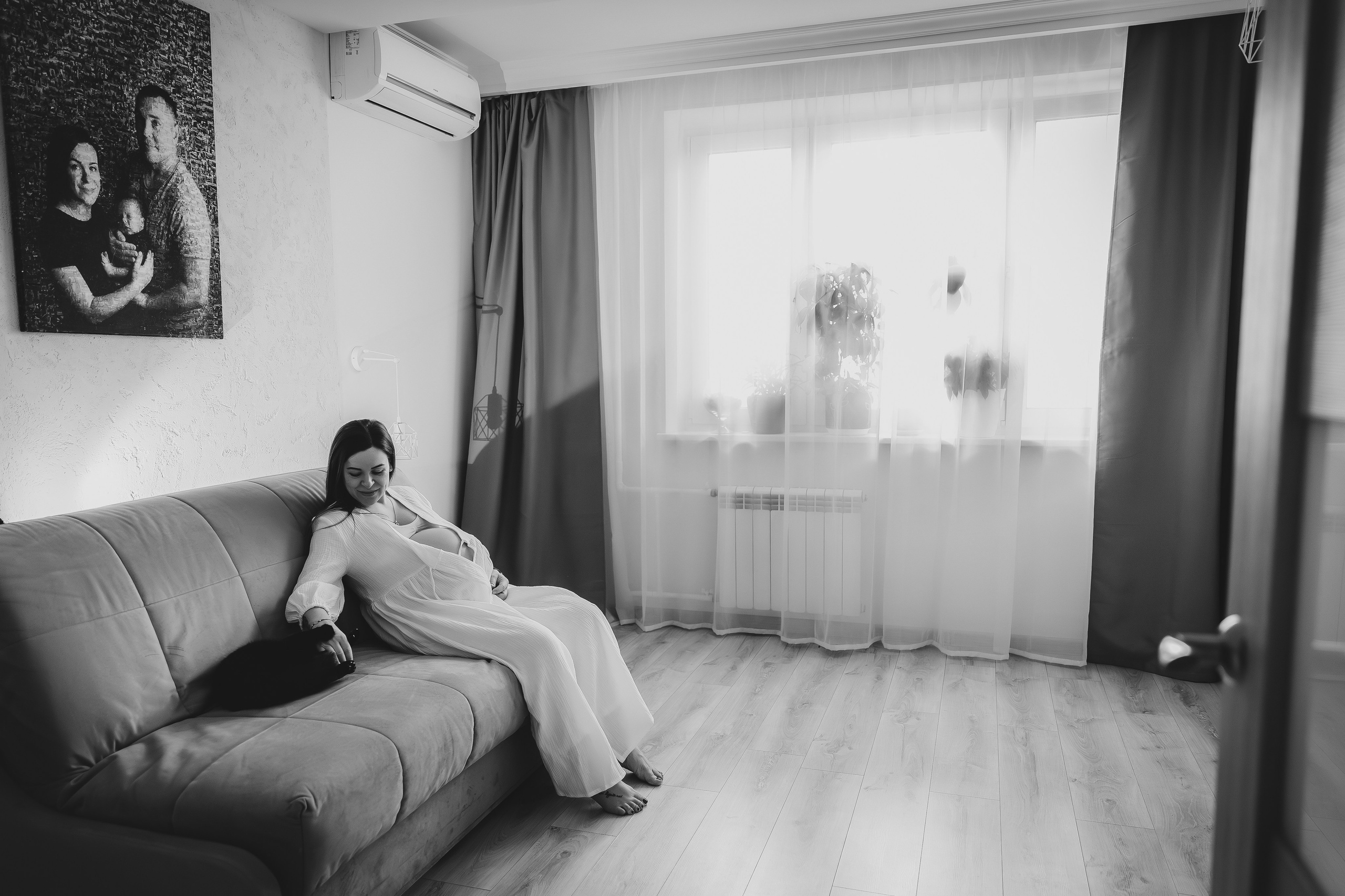 Фотосессия беременности дома с семьей. Семейный и женский фотограф в Москве Надежда Воробьева