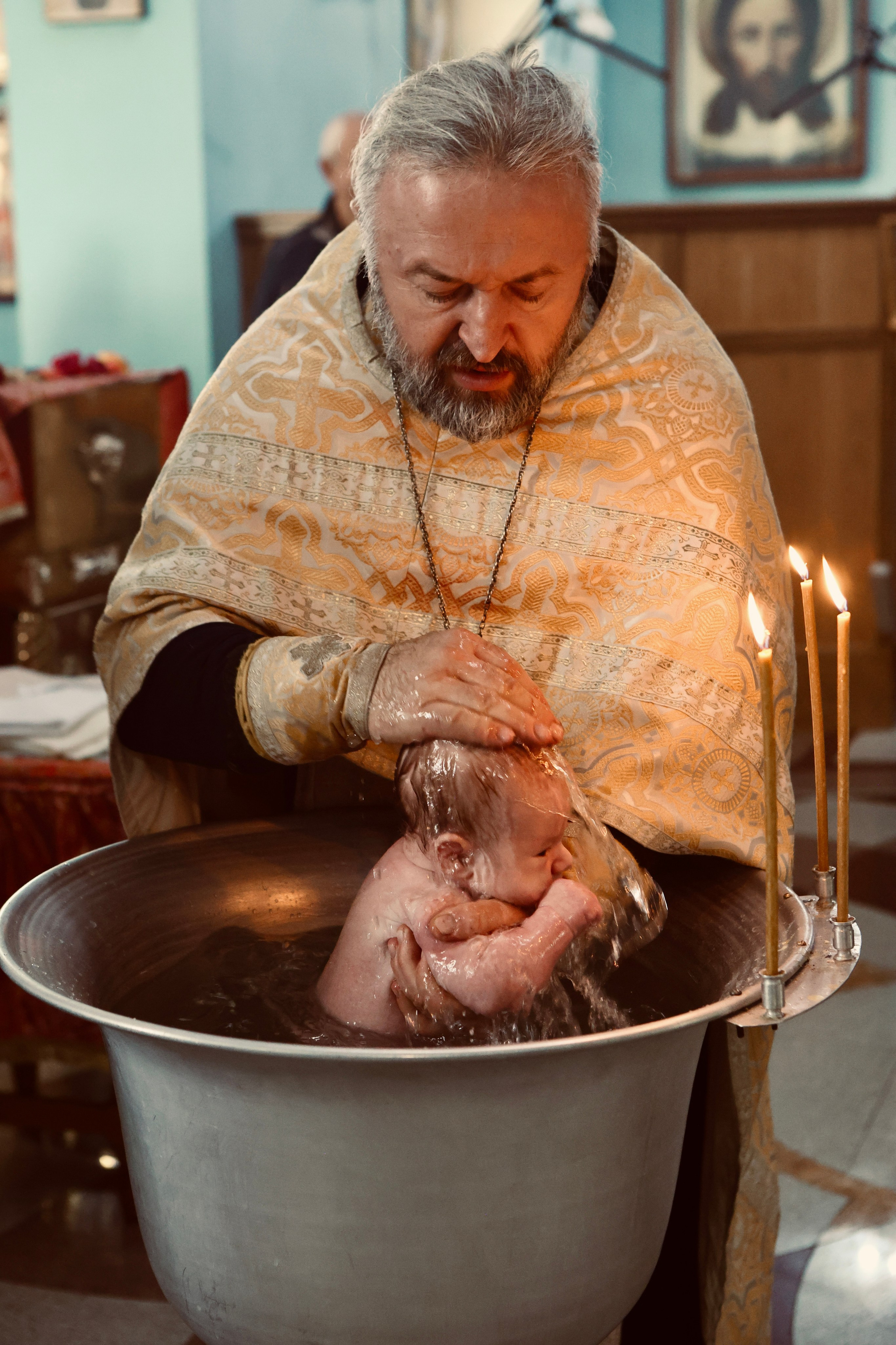Яна и Максим —крещение Михаила. Фотограф в Курске Смирнов Евгений