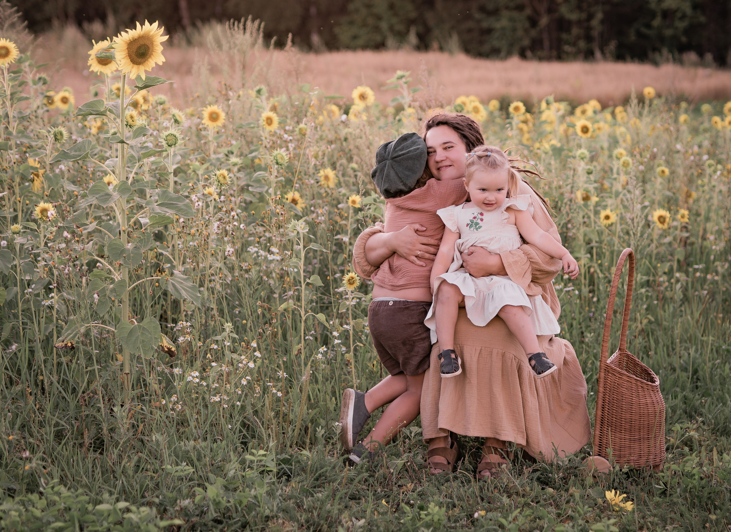 Прогулка с подсолнухами. Семейный фотограф Ефремова Виктория