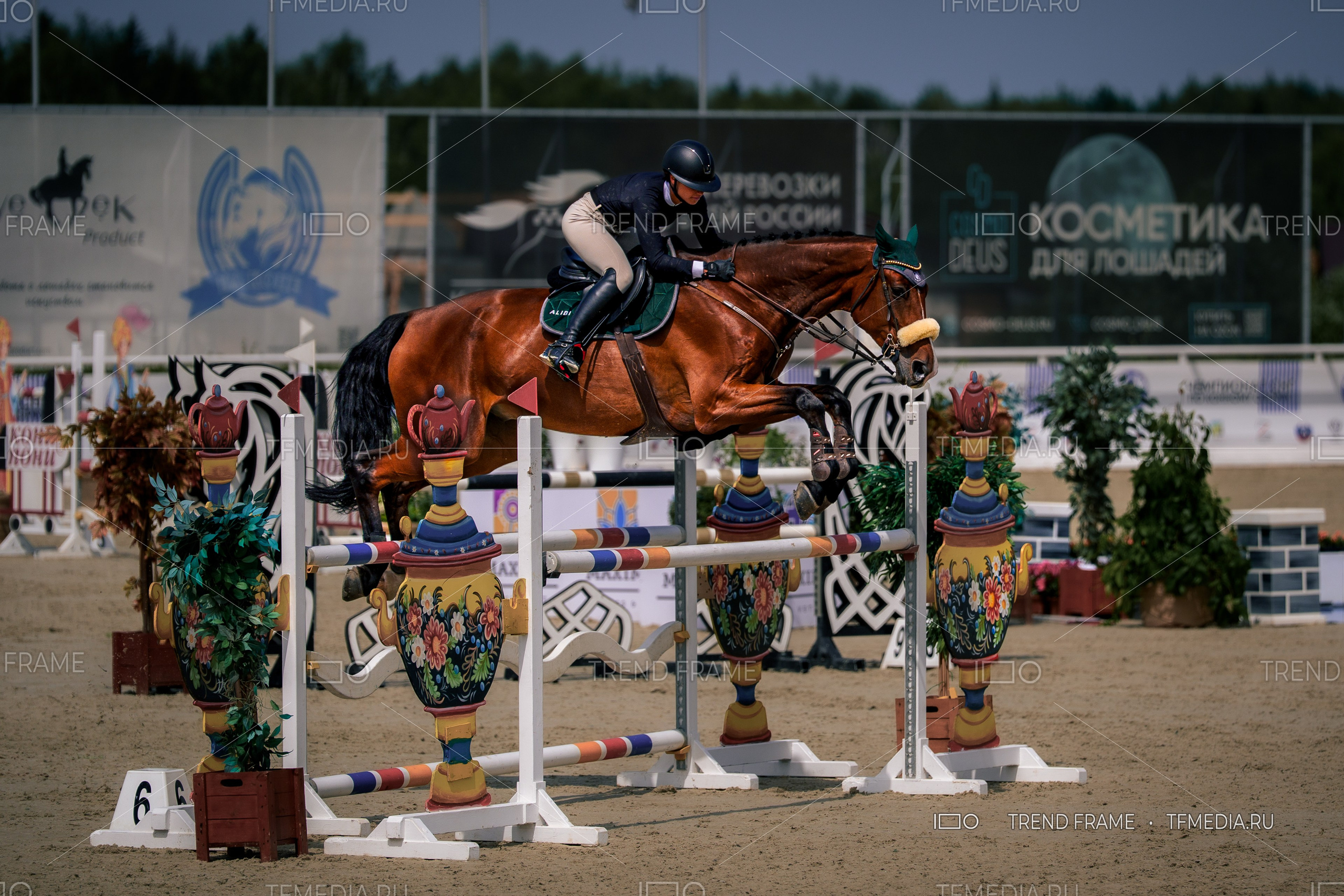 Евразийские Игры 2025 в Maxima Park, 17 июля 2025. Момент соревнований: конкур конный спорт. Базовая коррекция, TrendFrame.