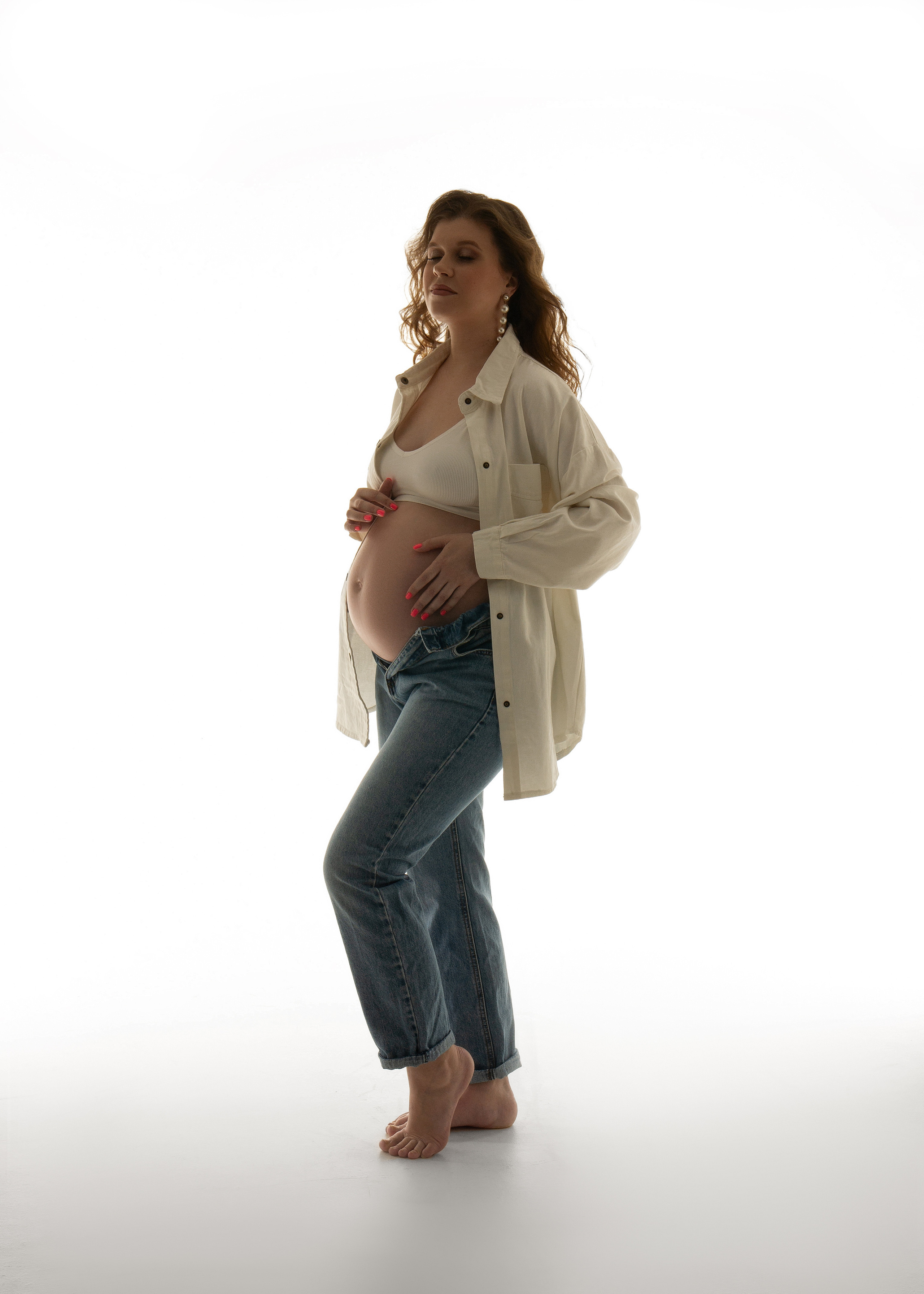 Рубаха шампань. Фотограф беременности в Екатеринбурге Илона Филатьева