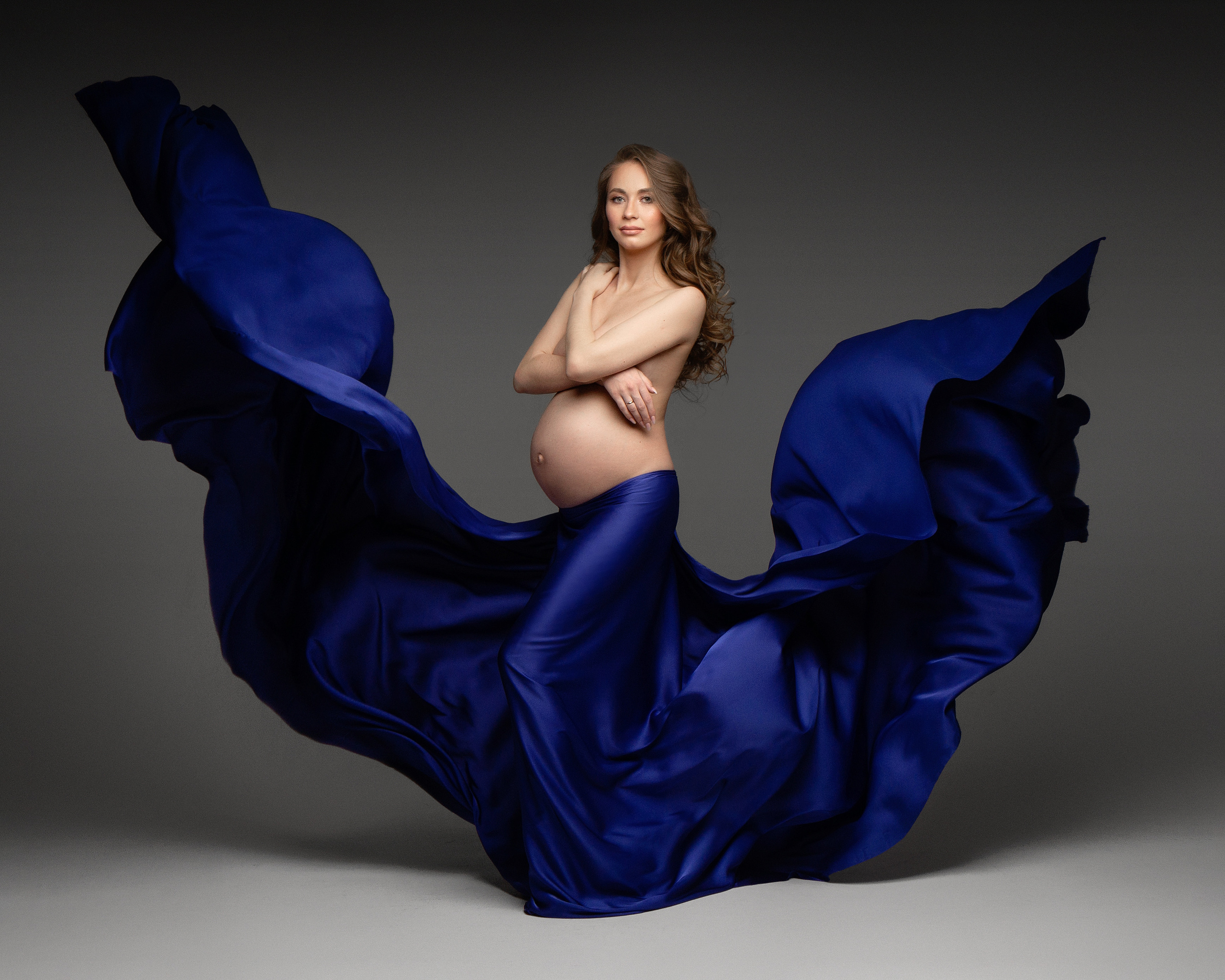 Шёлк Армани Синий. Фотограф беременности в Екатеринбурге Илона Филатьева