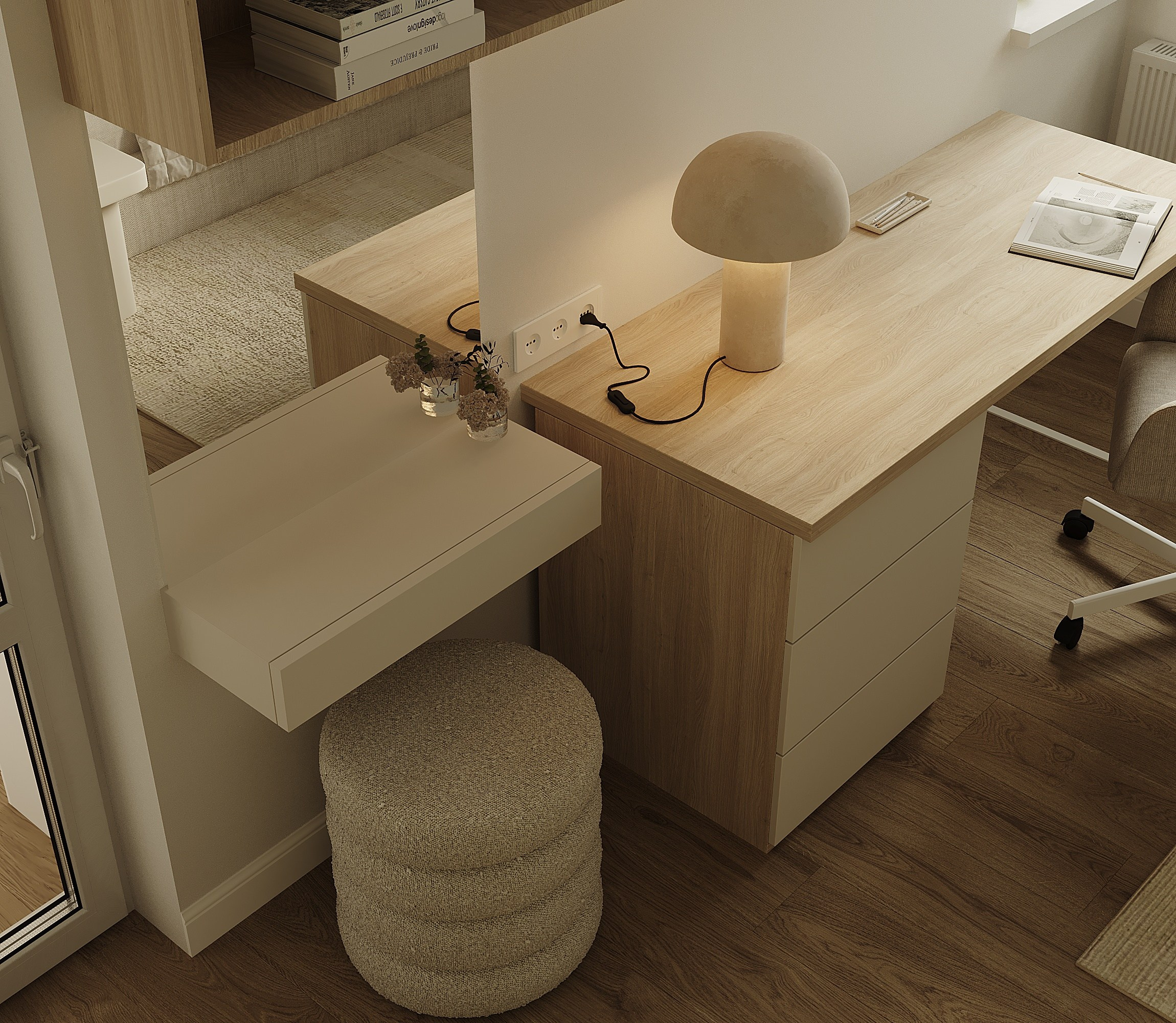 Современная квартира с элементами джапанди. Lina architector | Дизайн интерьера