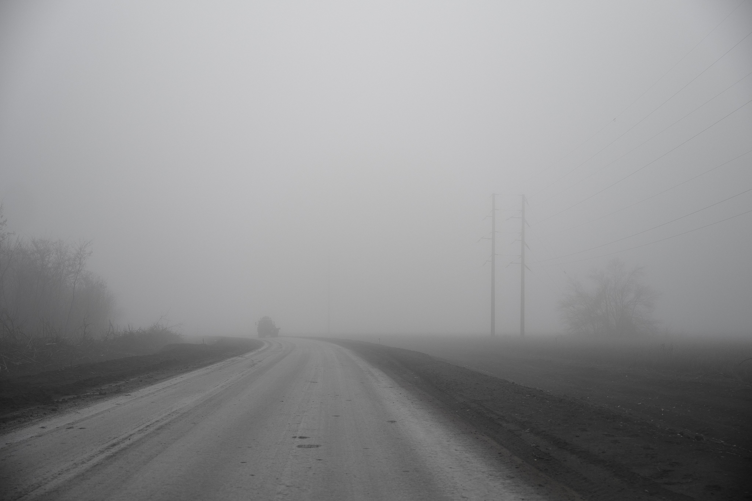 Дорога домой. Туман. Фотограф Роман Адлер