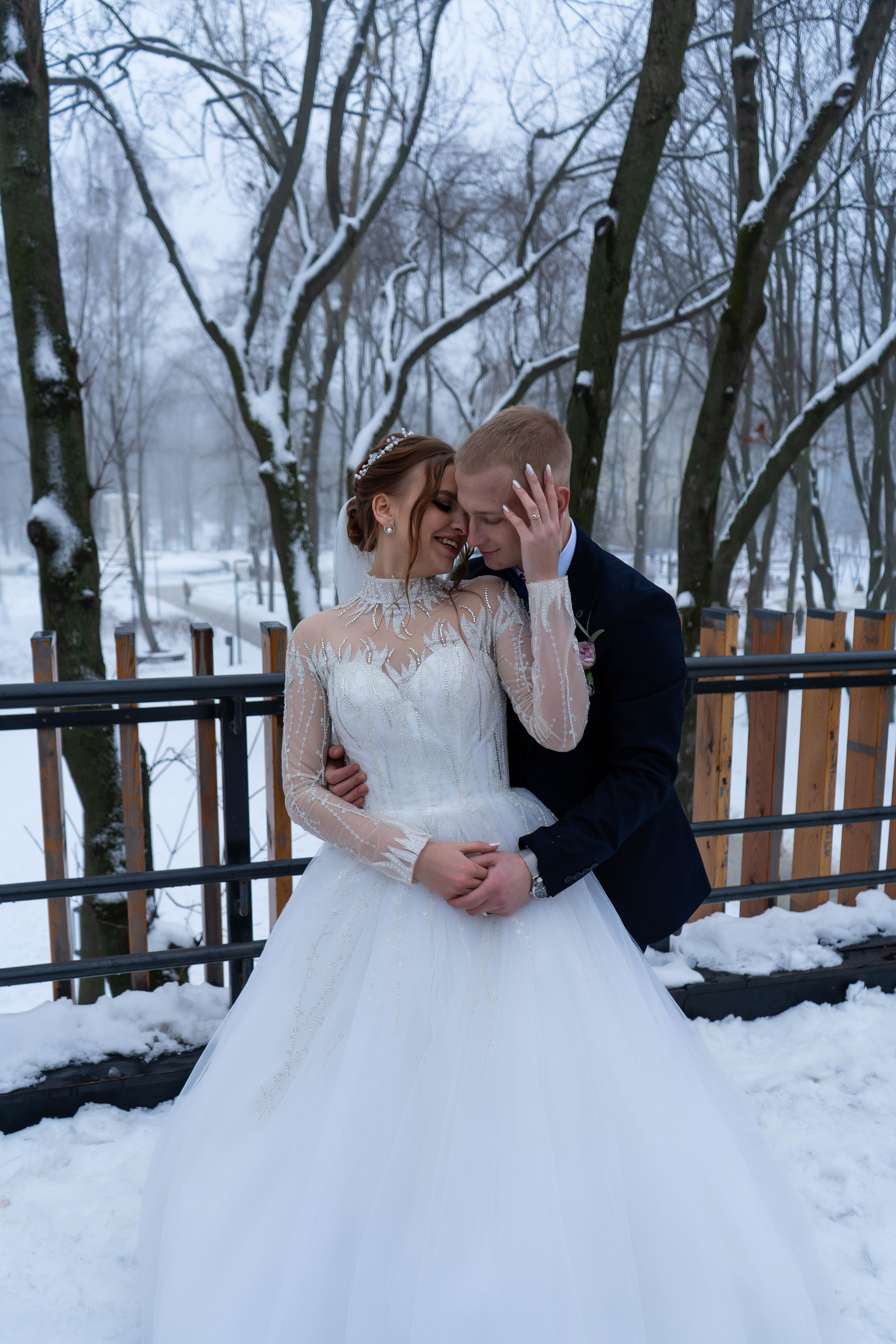 Зимняя локация для свадебной фотосессии в Воронеже