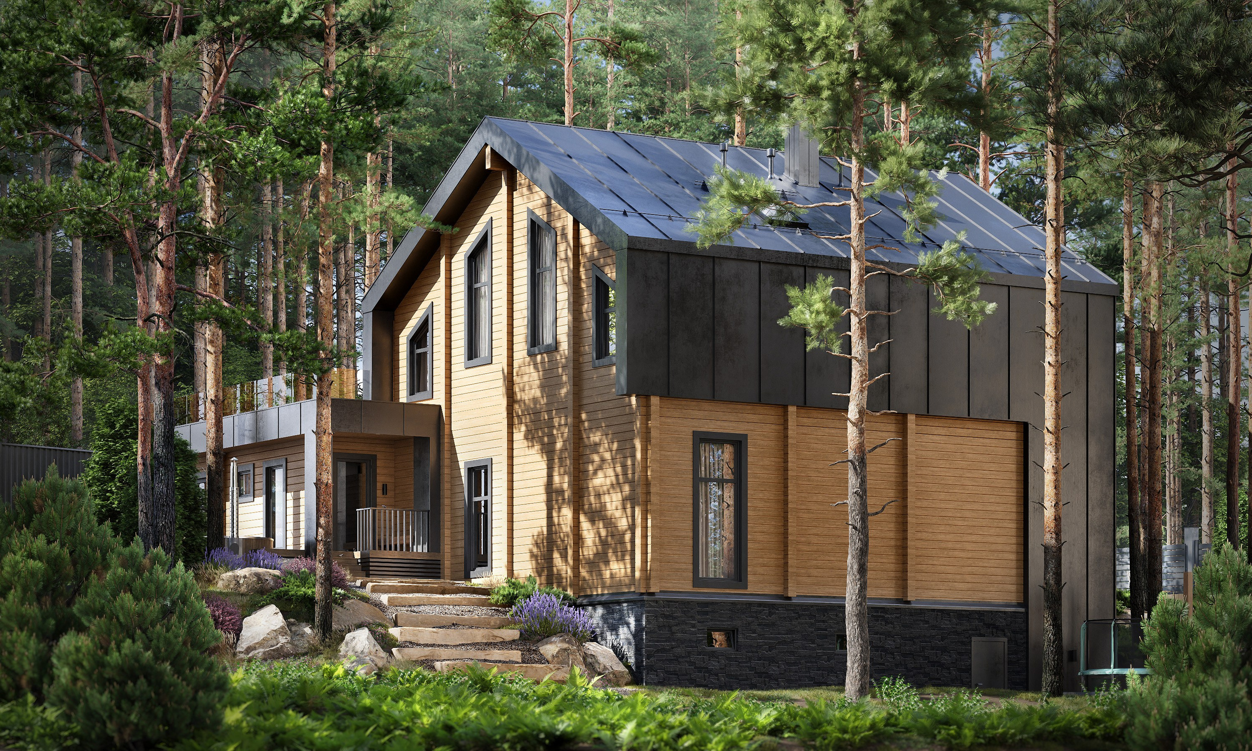 3D визуализация дома в с. Тимирязевское Томской области. 3D визуализация/ Юлия Будник
