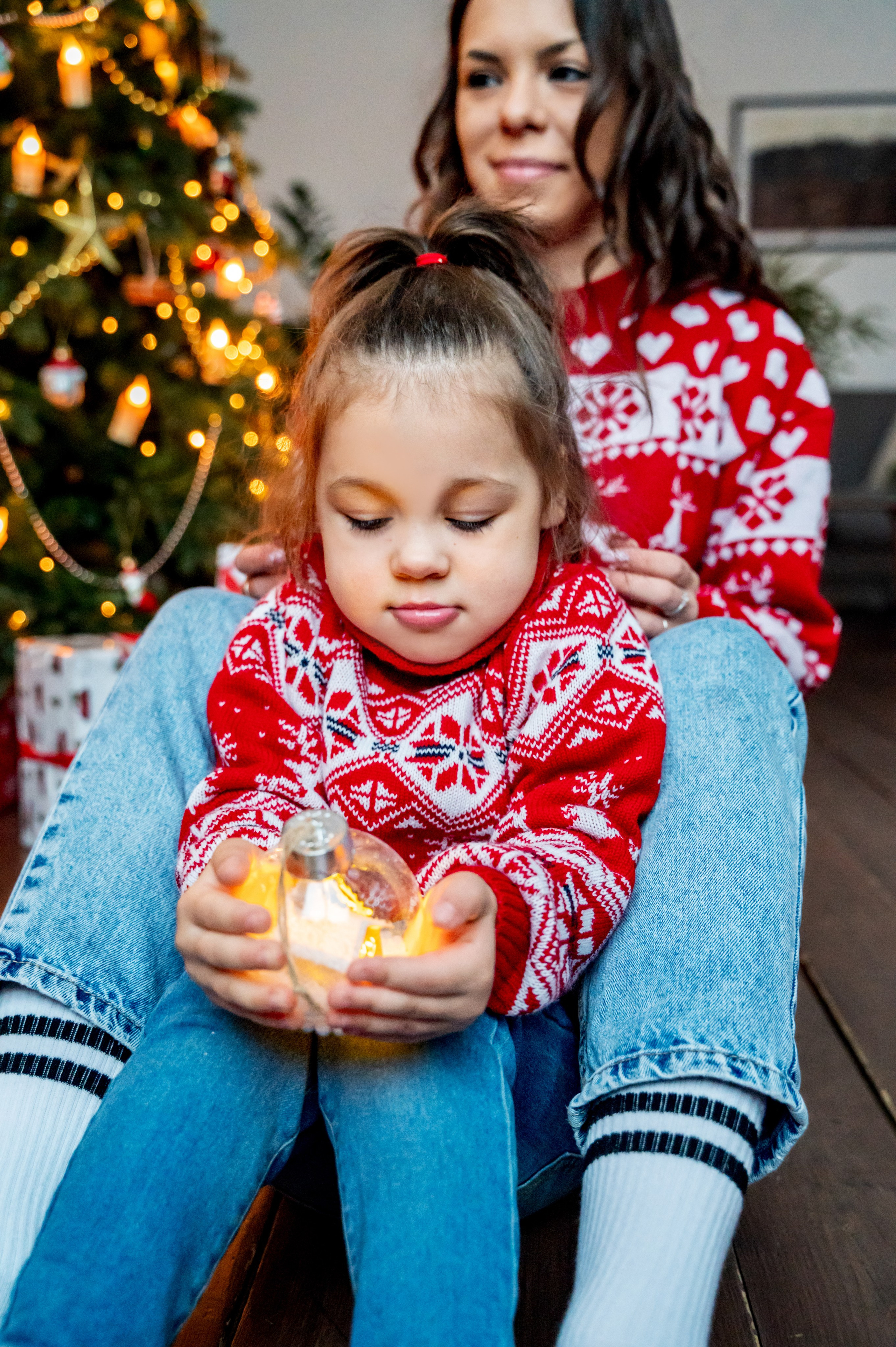 Новогодняя съёмка для мамы и дочки