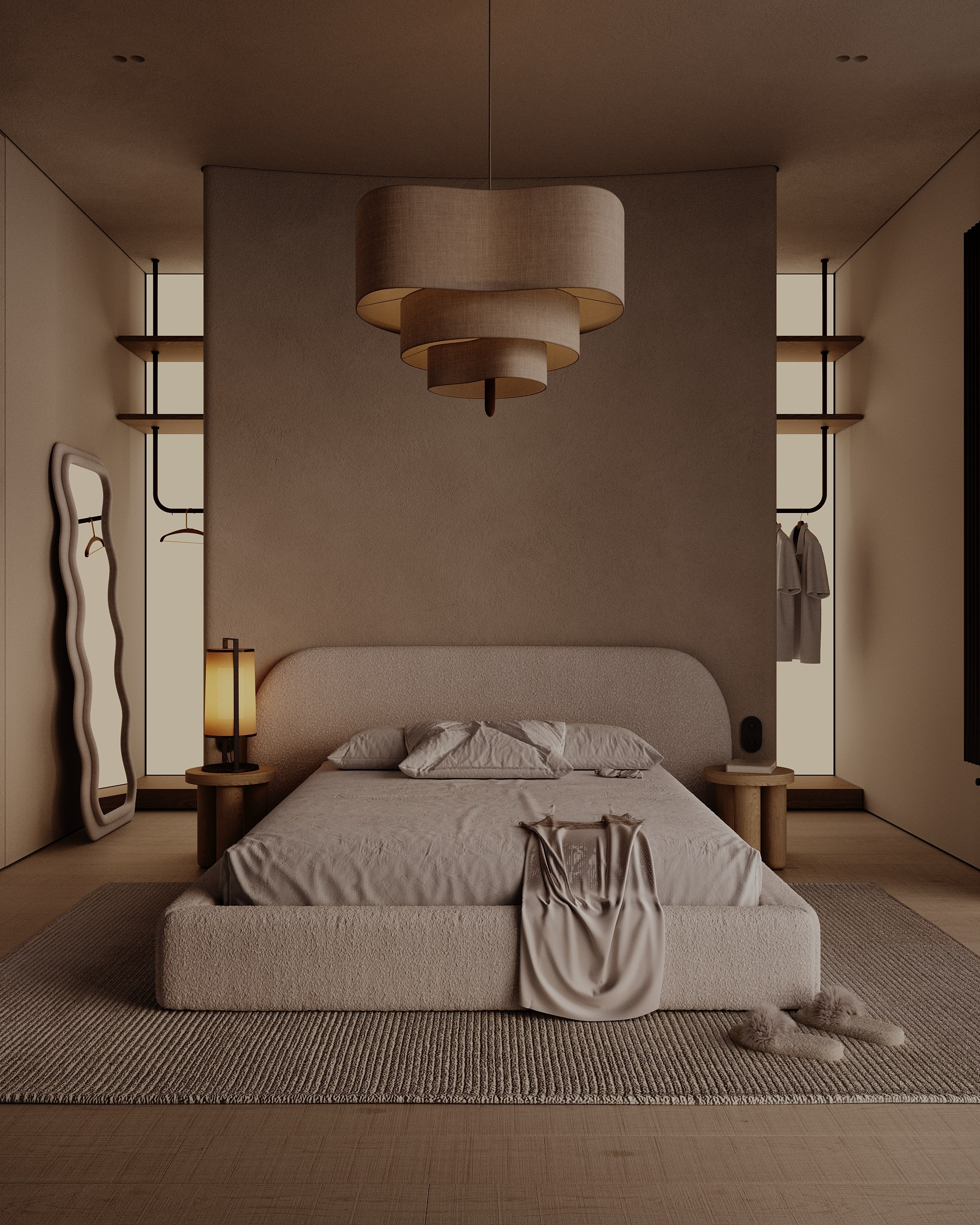 CALM BEDROOM. Interior 3D visualizer Liya Iskevich