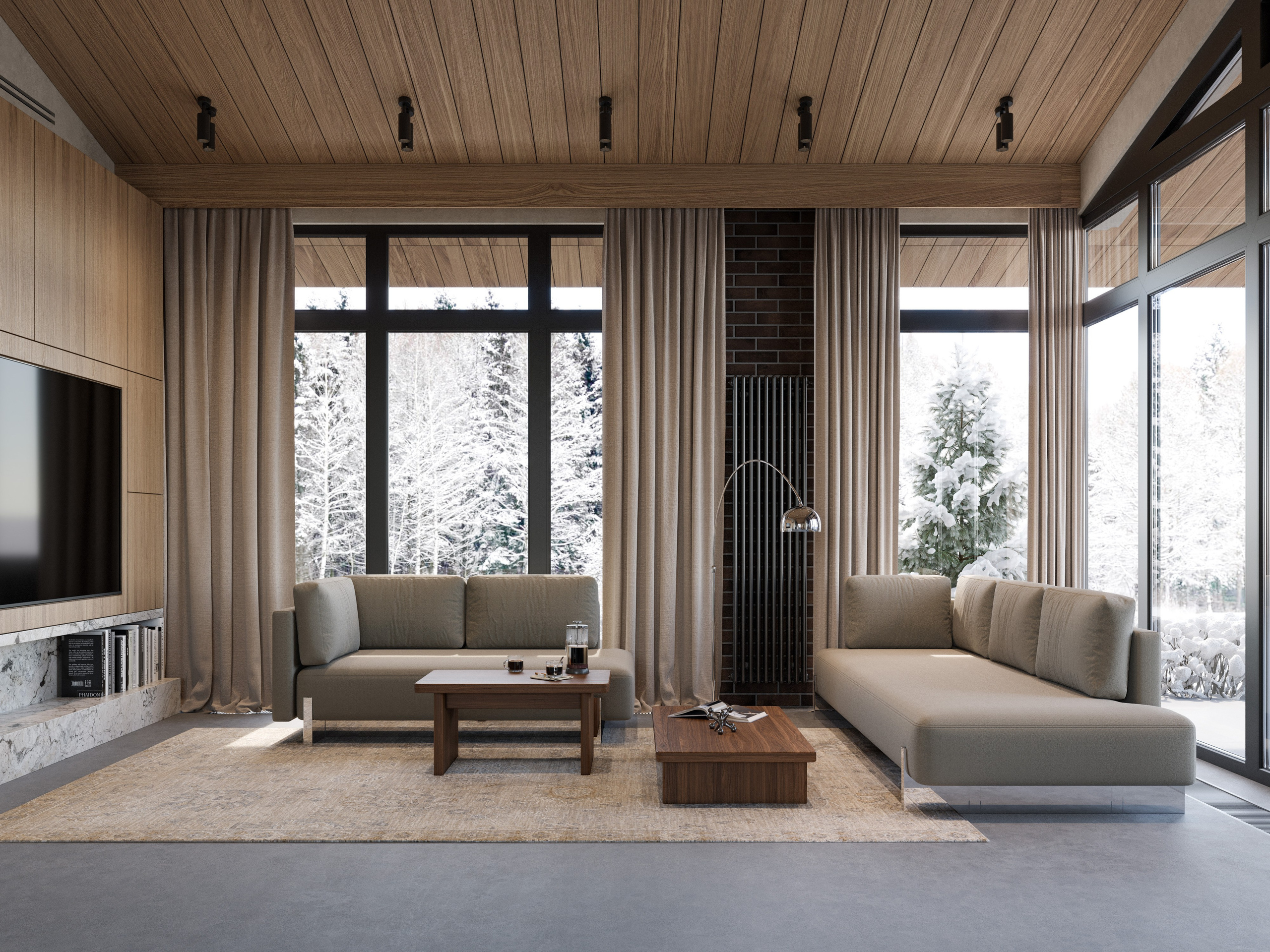 Визуализация интерьера гостиной