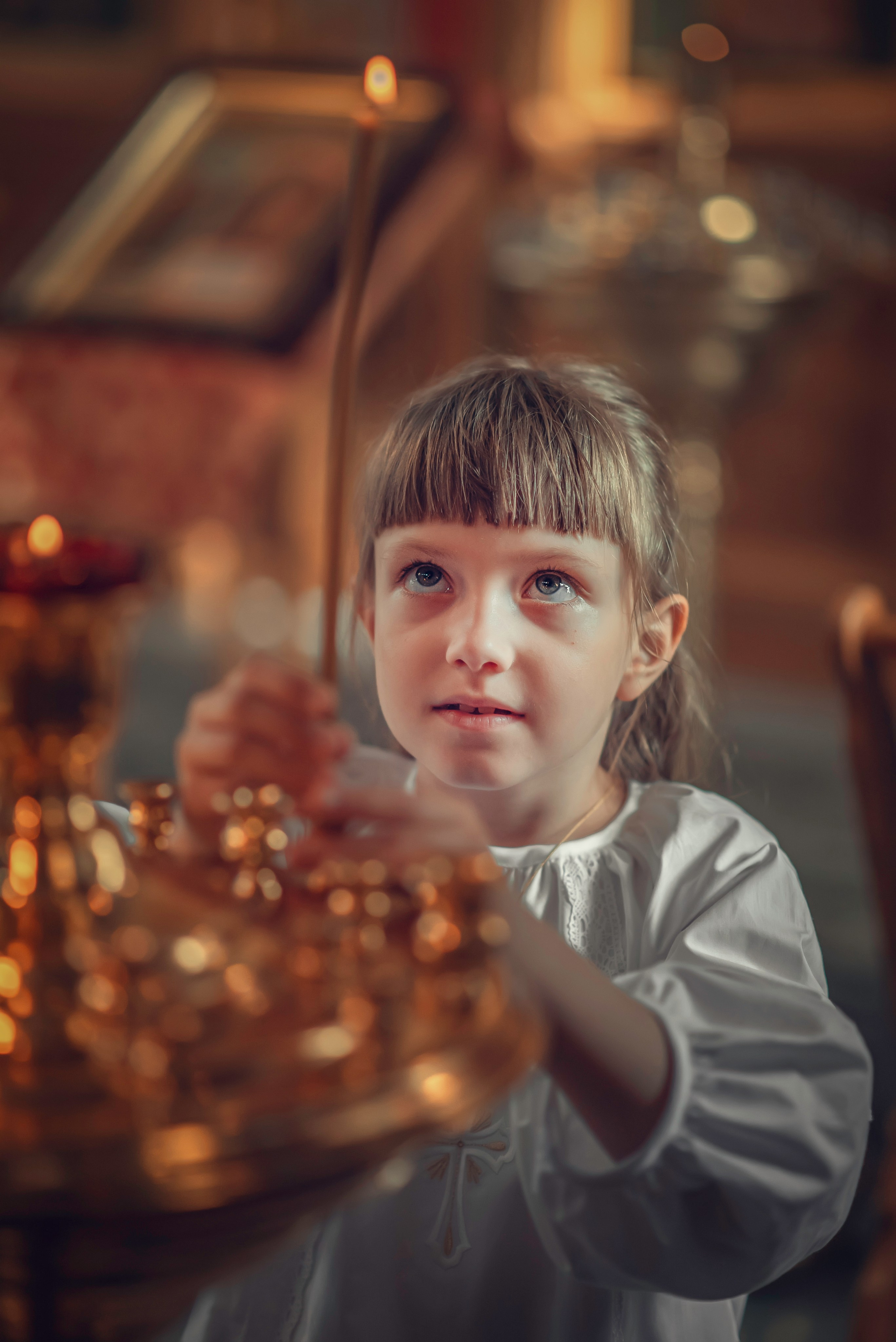 Таинство Крещения. Никодимос, Серафима и Алиса. Фотограф Стеценко Наталия. Одинцово, Москва, Московская область