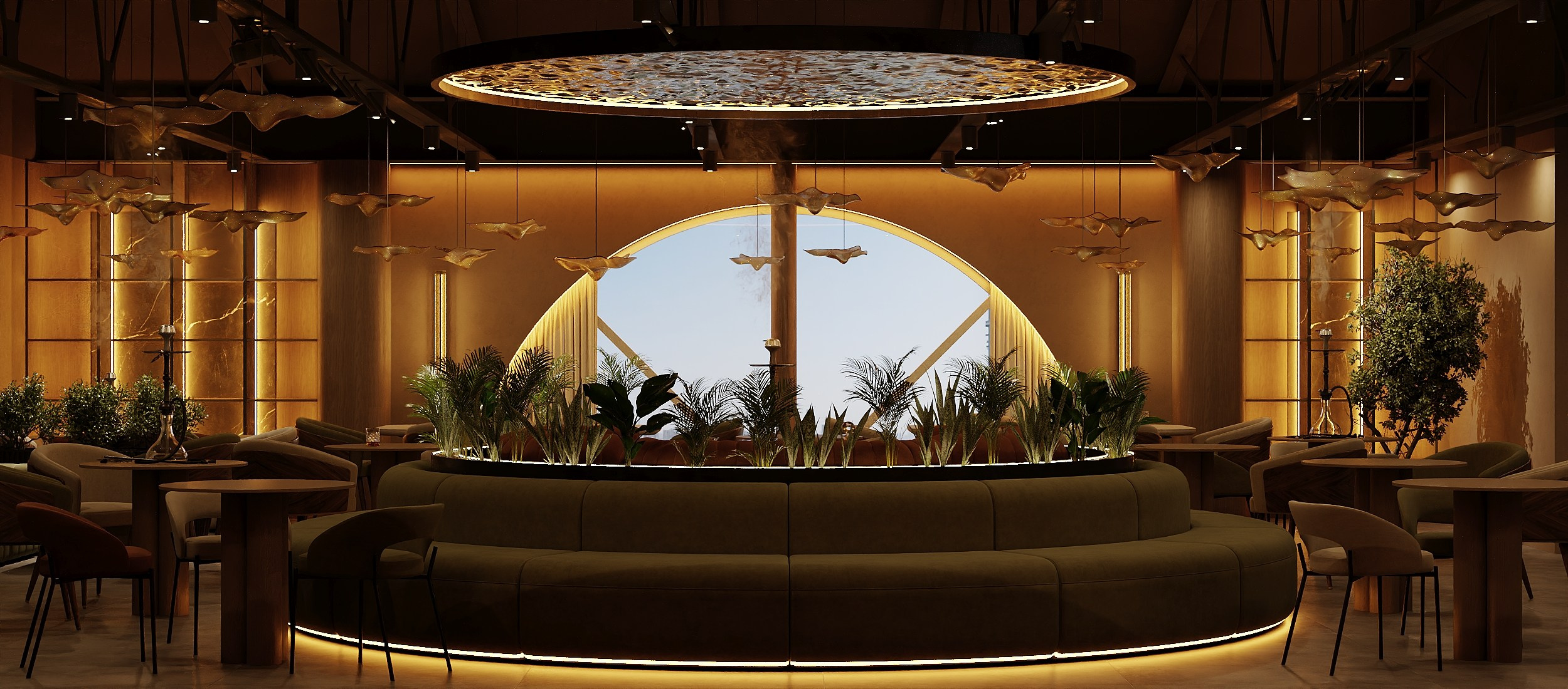 Кальянная Oazis Lounge. Студия дизайна интерьера в Москве T.Art Design