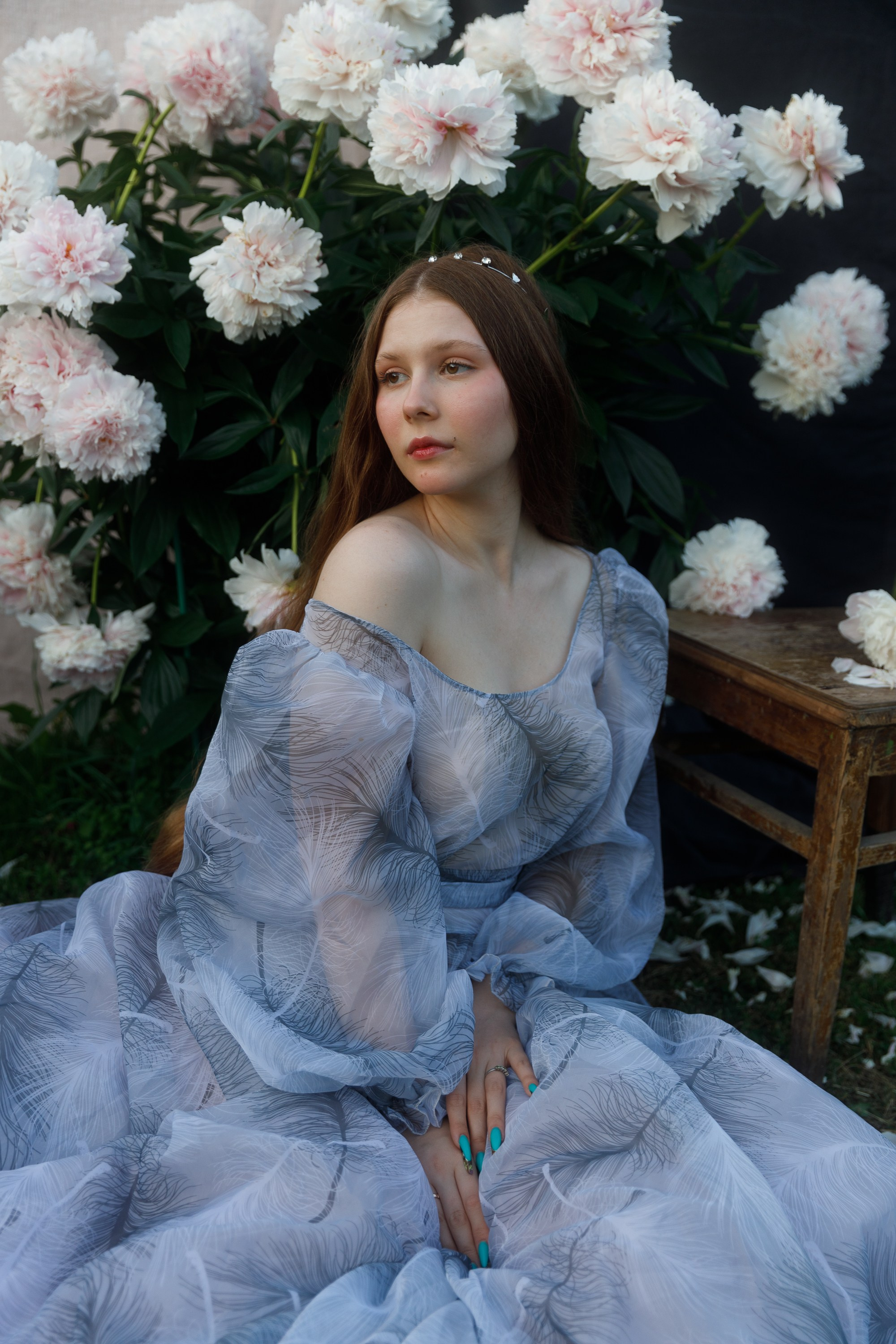 фотосессия с пионами