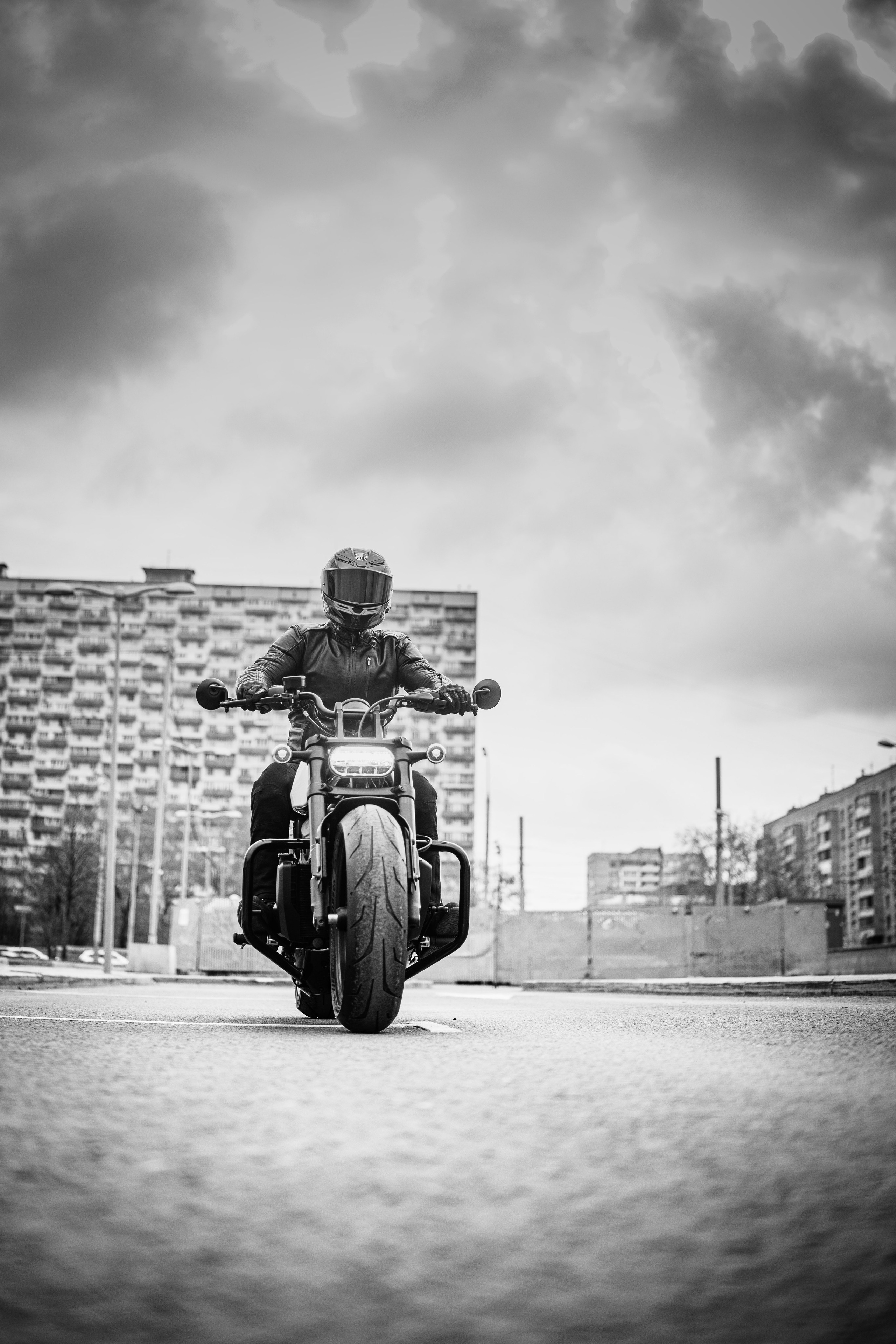 Мото-портрет. ЧБ Фотограф Ольга Лесли