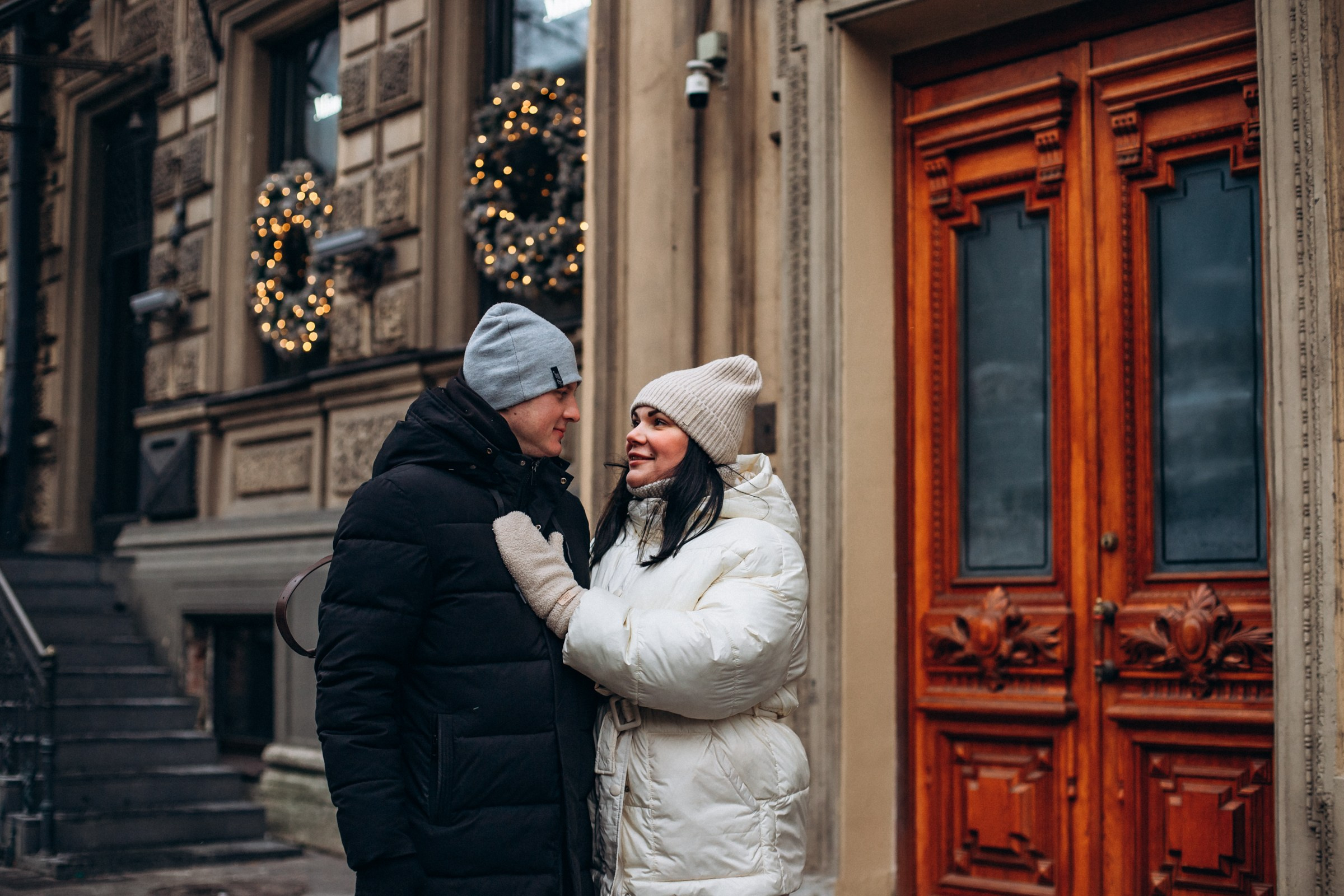 Сергей и Татьяна в декабре. Фотопрогулка в Петербурге. Индивидуальный и семейный фотограф в Санкт-Петербурге
