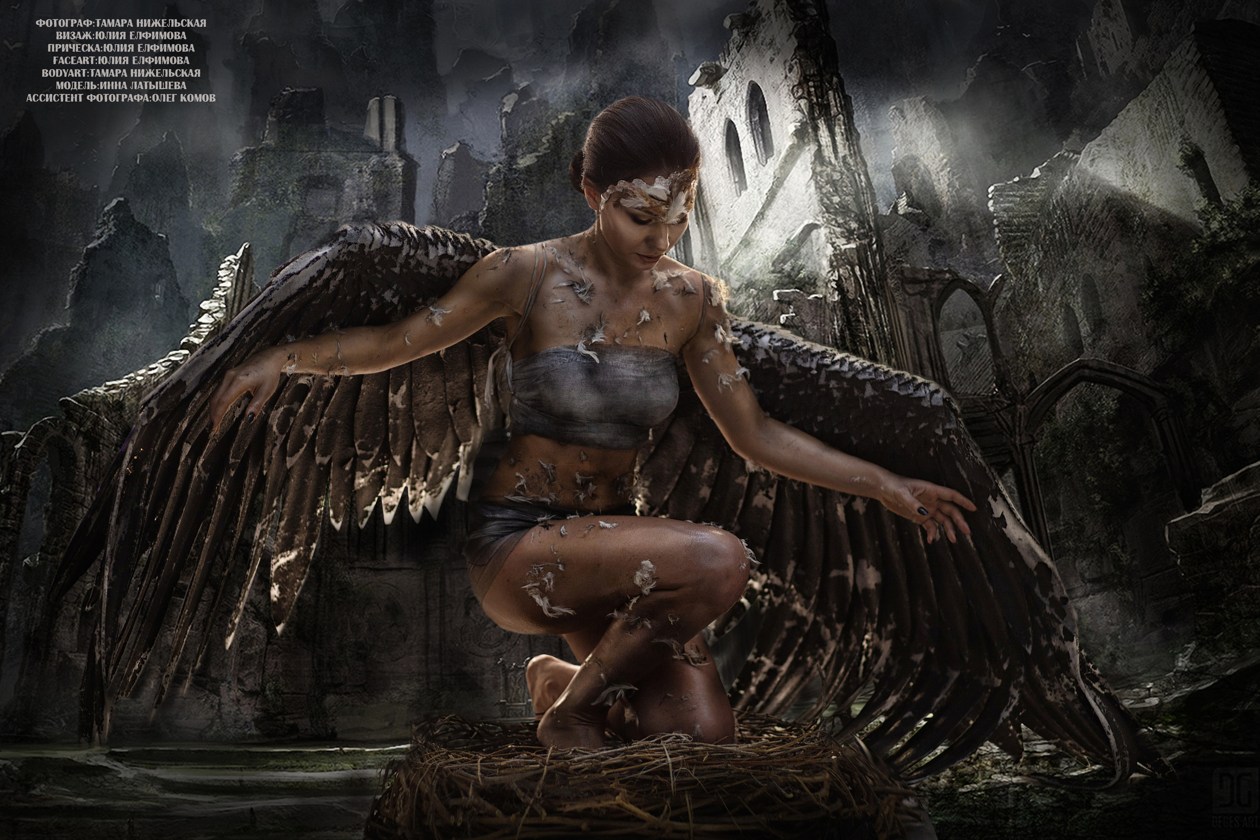 феникс, птица феникс, фото сессия  феникс,  тематическая фото сессия  Воронеж  феникс,  фоукс, фото сессия   с крыльями,  фото студия, Воронеж, гнездо, возрождение  из  огня, фото  художник  Воронеж. фото сессия   ос смыслом,  сложная  фото сессия, интересная фото сессия, необычная  фото сессия Воронеж,  фотохудожник Тамара Нижельская, фотомонтаж,  пост обработка фото, 