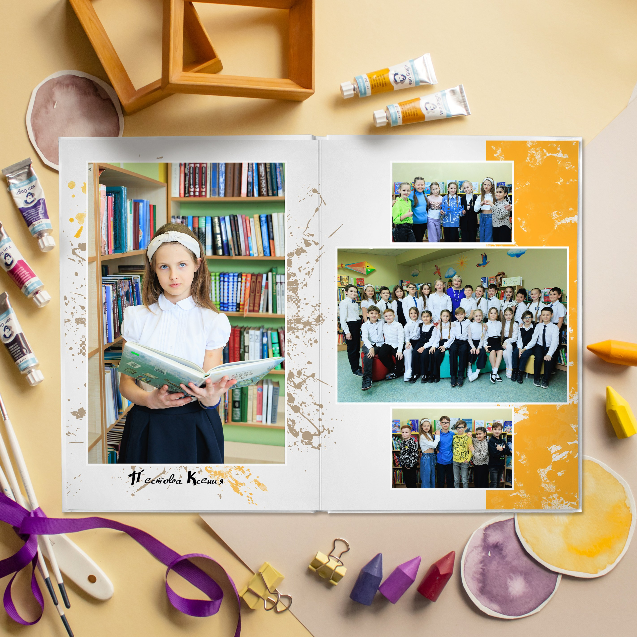 СТАНДАРТ 3 разворота. Выпускные альбомы для детского сада и школы в Москве