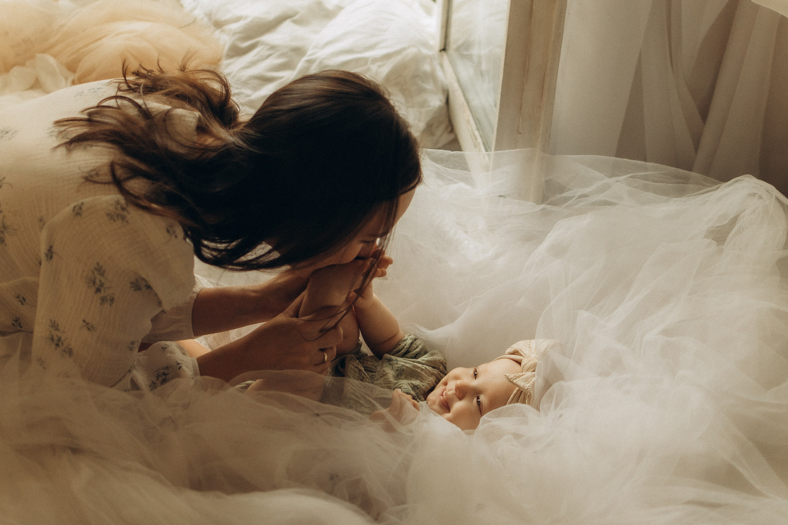 Аня и малышка Настя. Семейный, домашний, ньюборн фотограф Москва Цветкова Елизавета