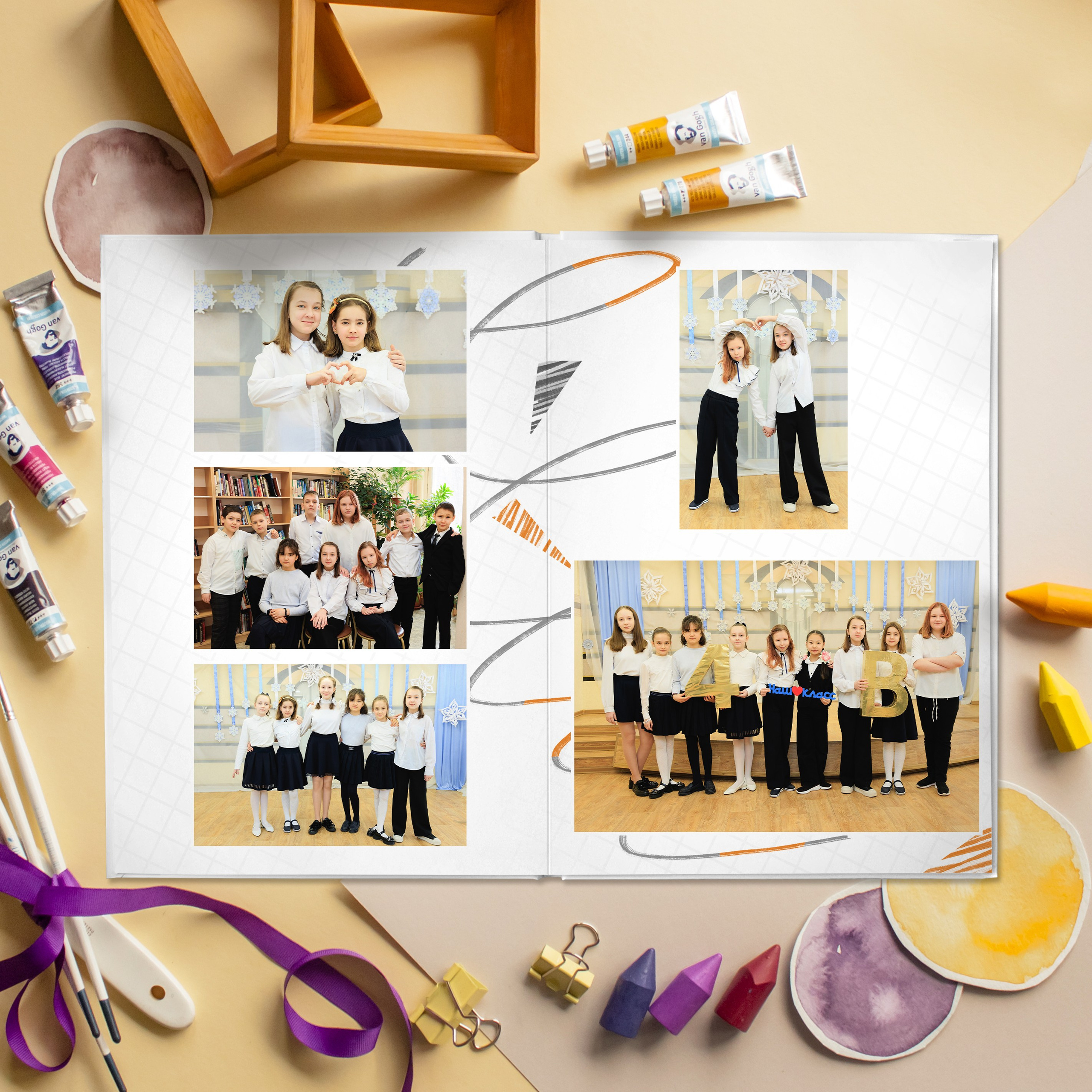 Премиум 5 разворотов. Выпускные альбомы для детского сада и школы в Москве