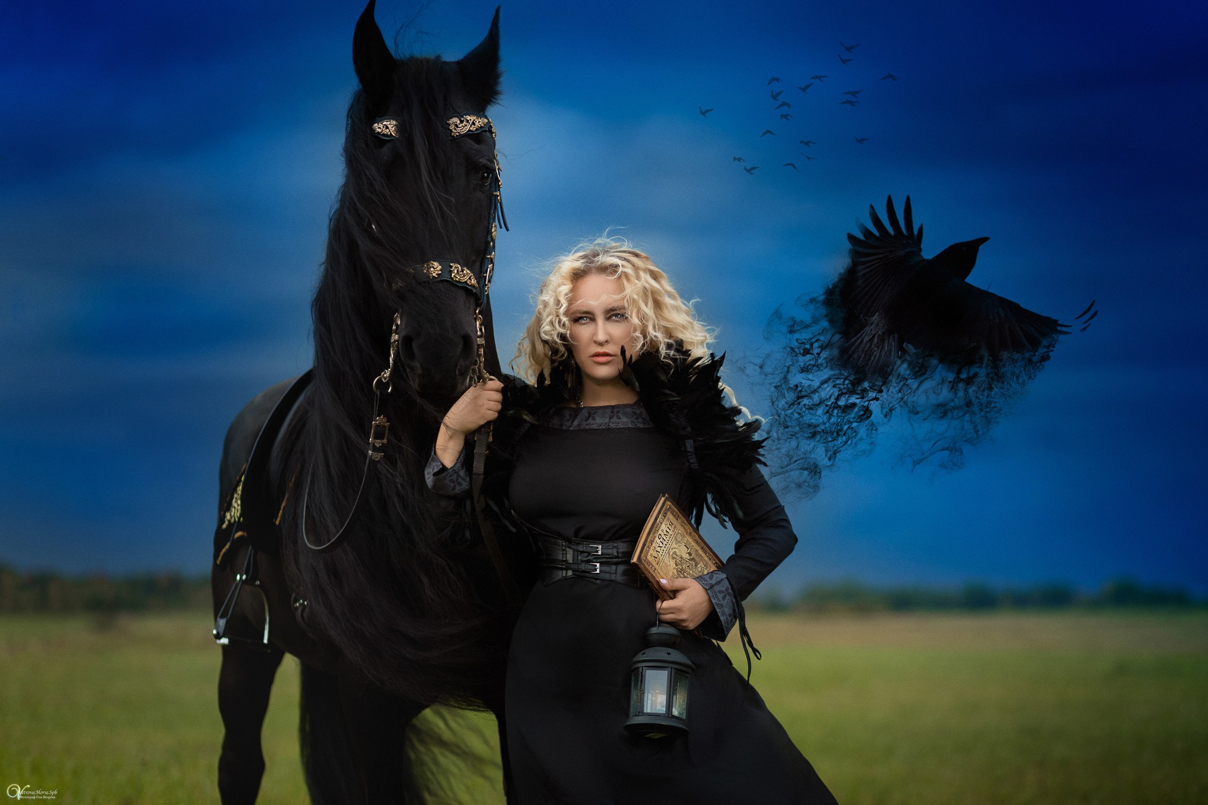 Фотосессии с лошадьми осенью. Фотограф женский и мужской портрет Санкт-Петербург
