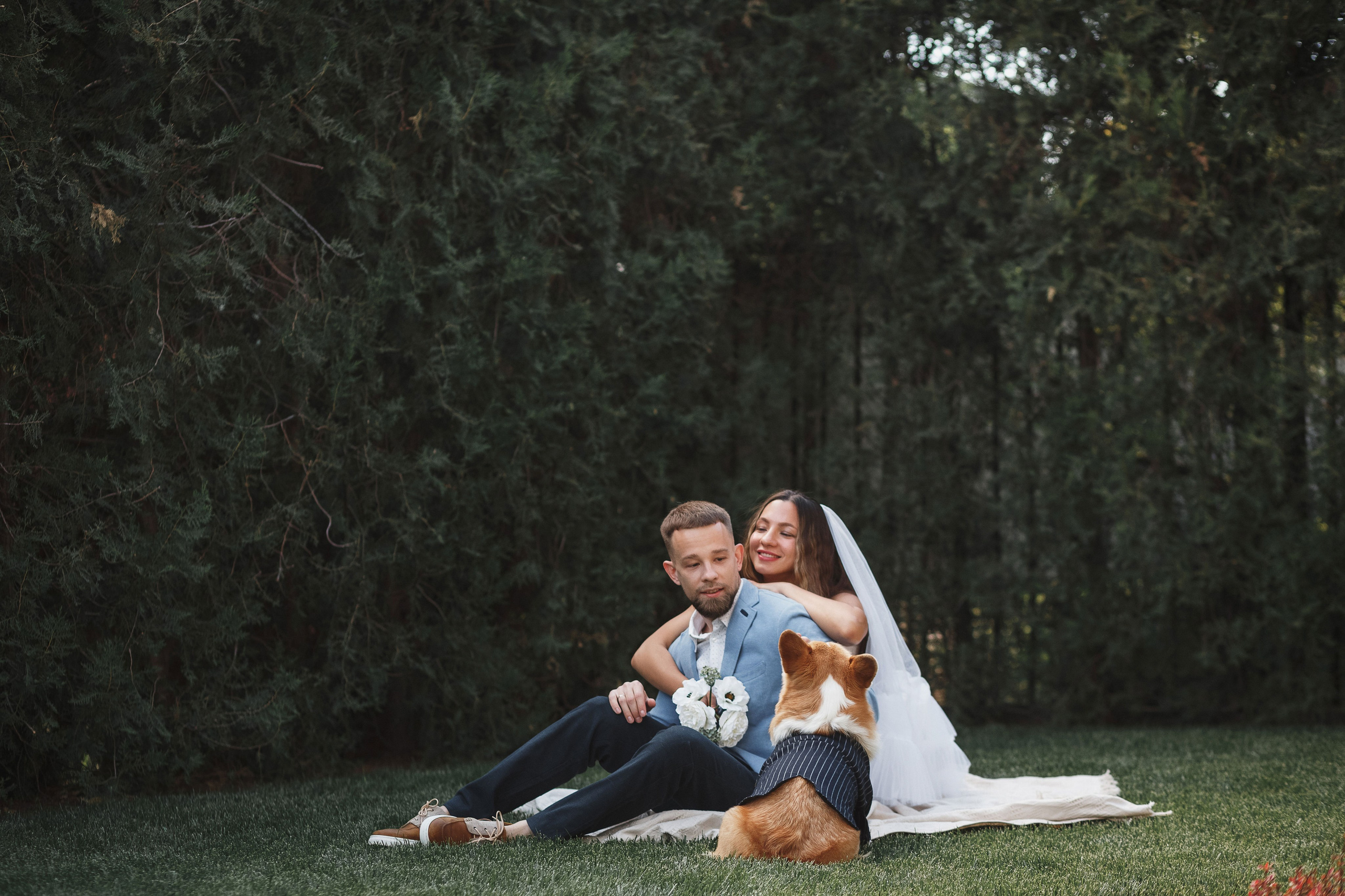 Фотосессия в Таганроге: Денис и Маша с их очаровательной собакой. Свадебный и семейный фотограф в Таганроге Бакарюк Антон
