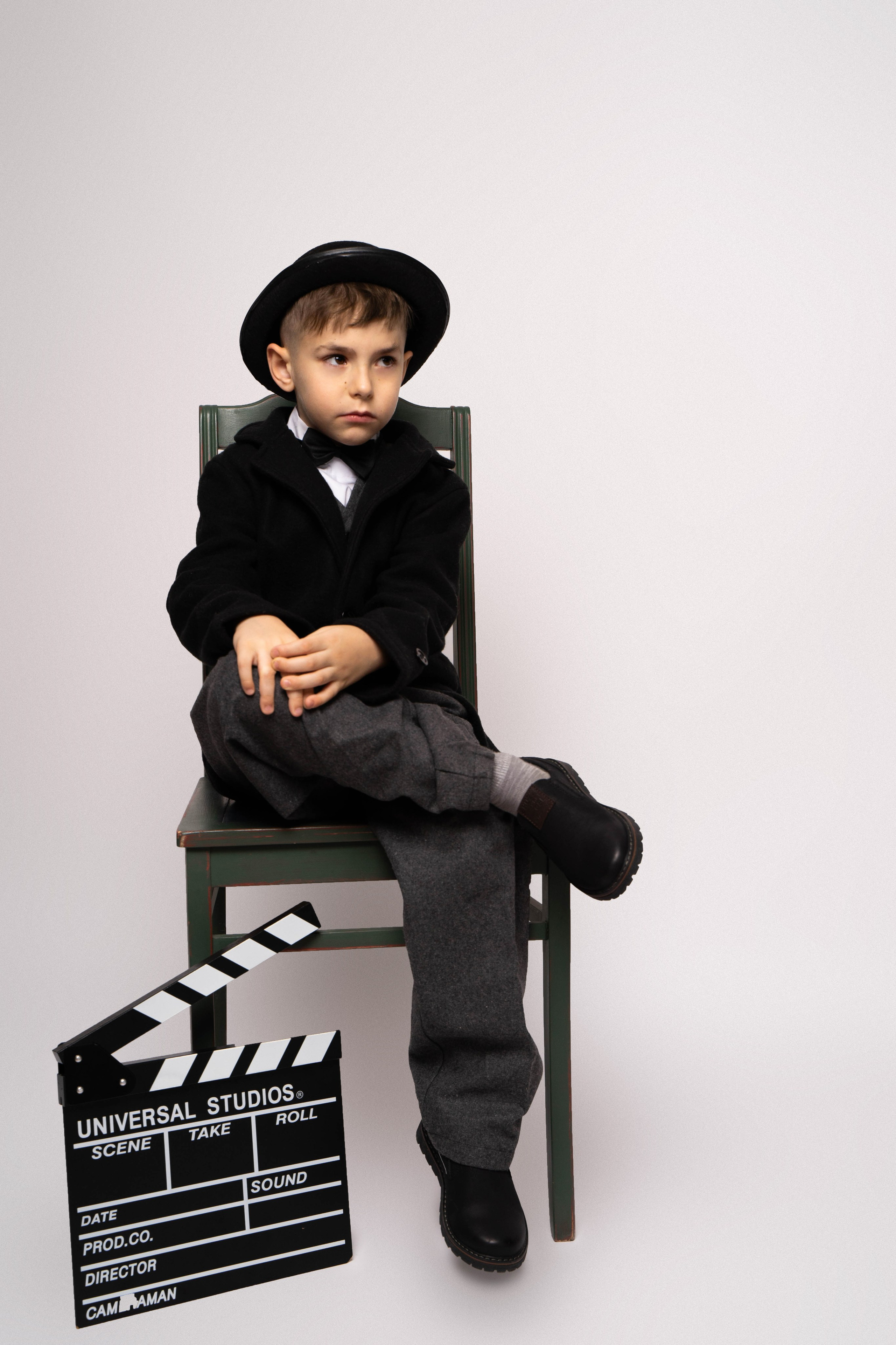 Артем в образе Ч. Чаплина. Студия детской фотографии