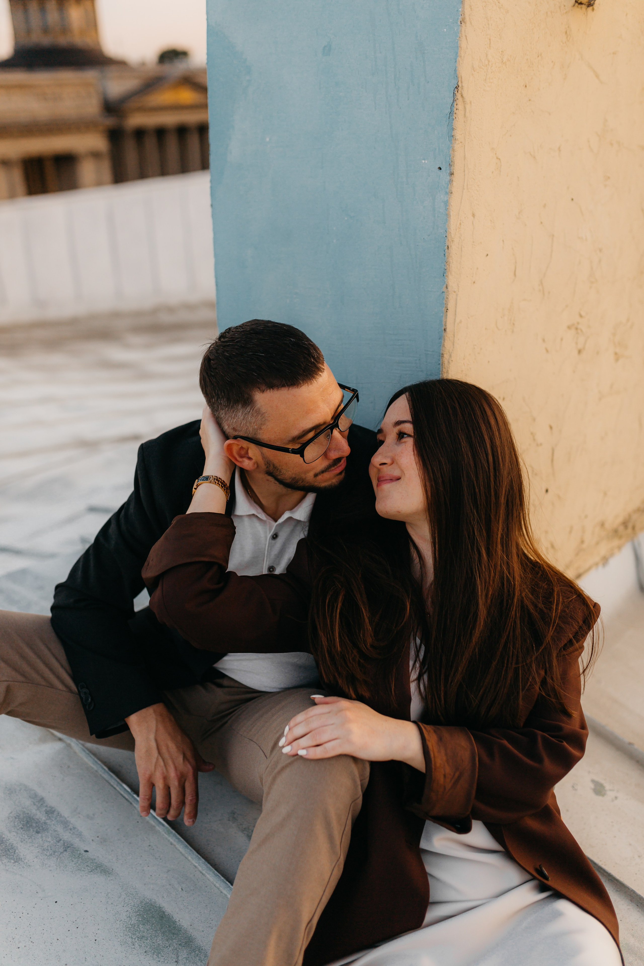 LoveStory на крышах Питера. Фотограф Санкт-Петербург Князева Елизавета