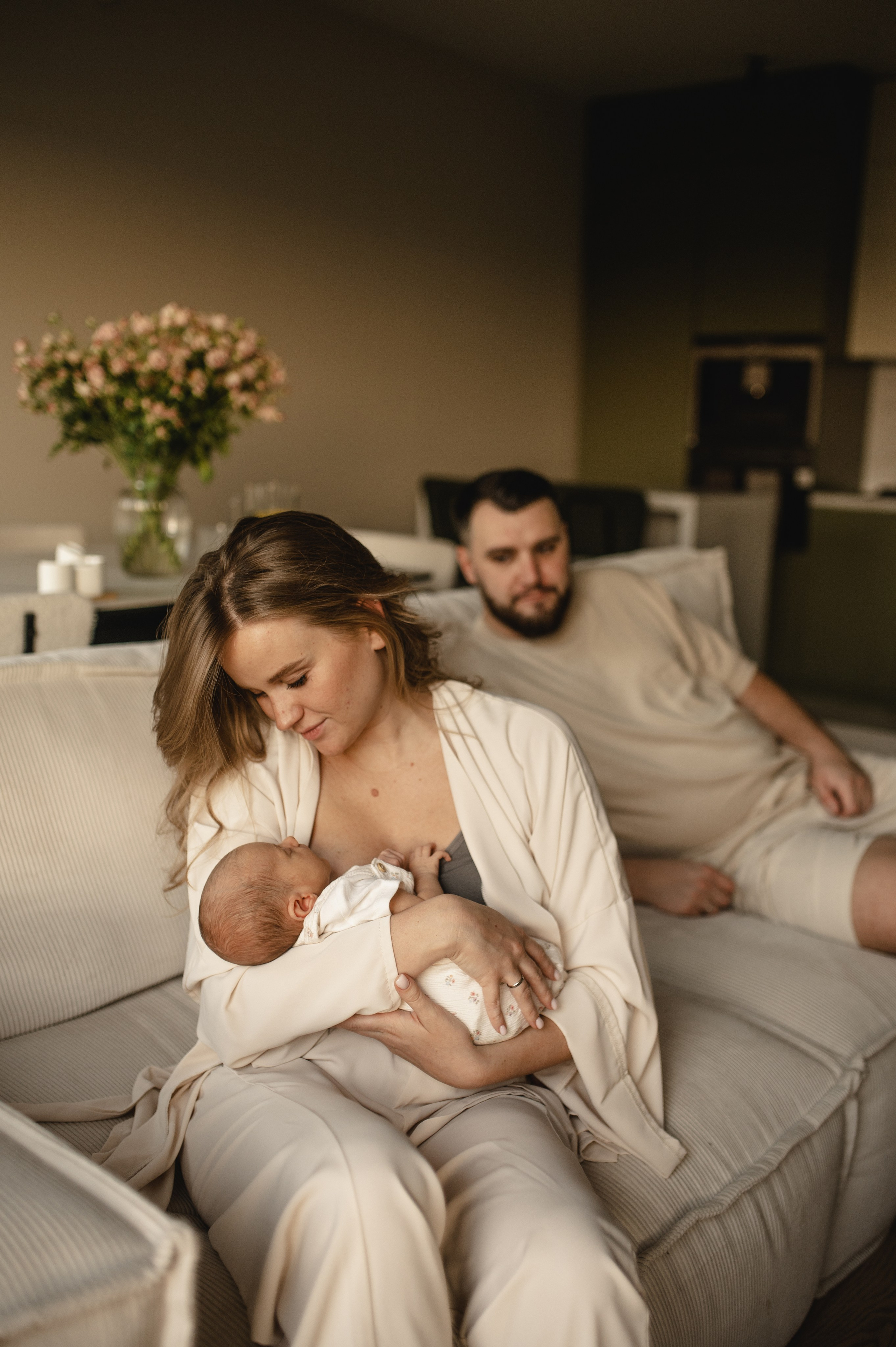 Ньюборн фотосессия в стиле лайфстайл Москва. Семейная фотосессия Бутово Москва фотограф Алина Морщагина